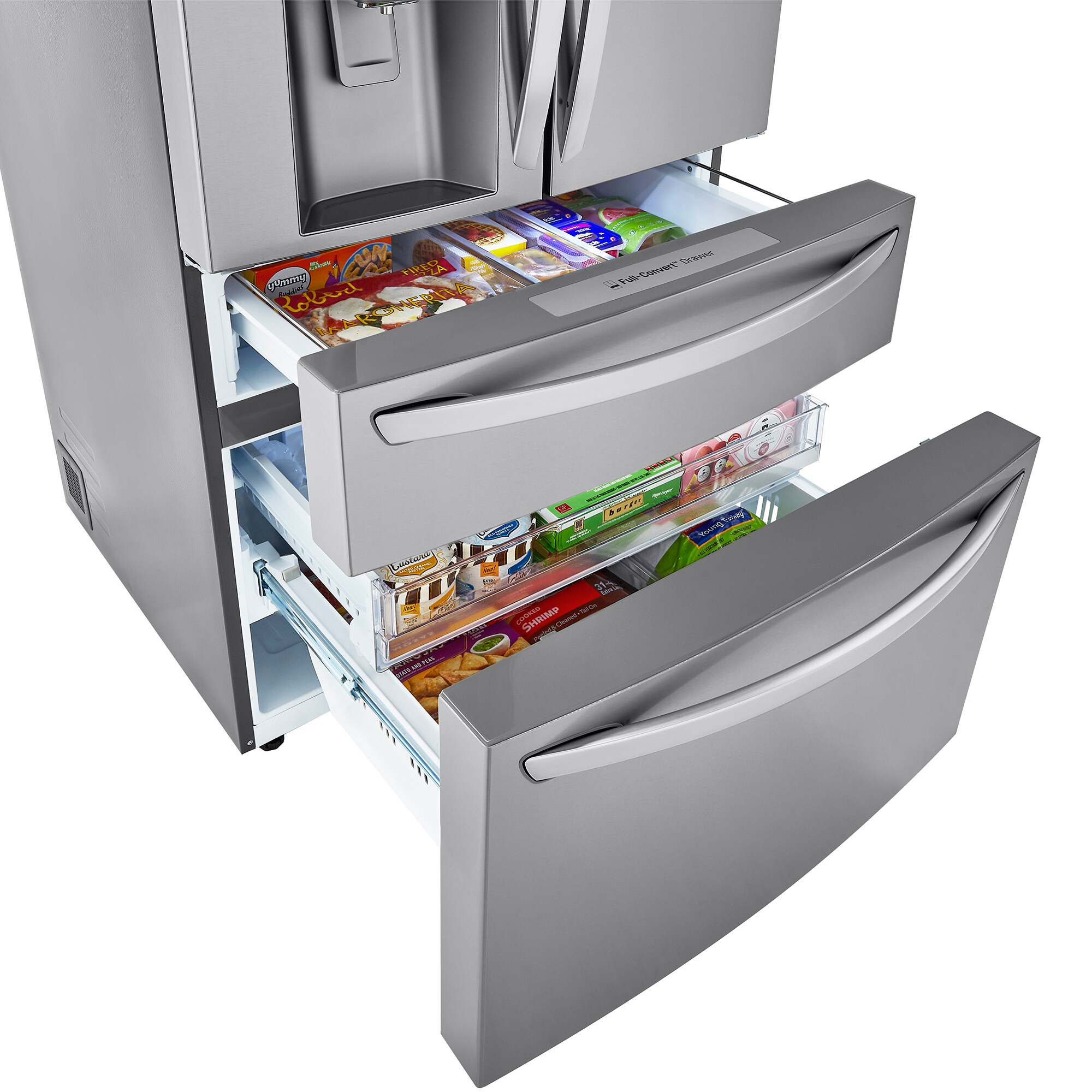 LG 36 in. 29.5 cu. ft. Smart 4-Door French Door Refrigerator with Ice & Water Dispenser - Stainless Steel, , hires