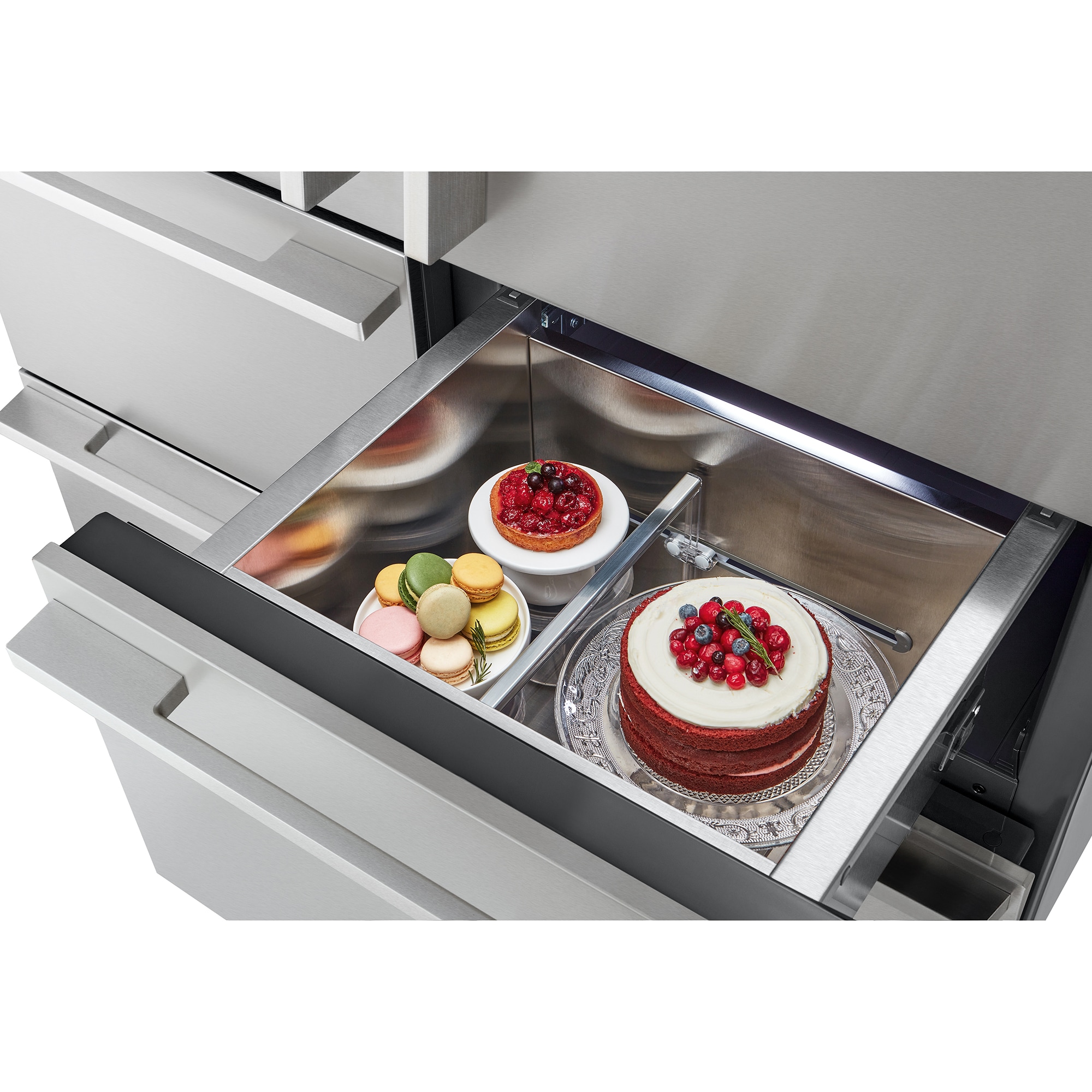 Signature Kitchen Suite 48 in. 26.0 cu. ft. Built-In Smart Counter Depth 6-Door French Door Refrigerator with Internal Water Dispenser - Stainless Steel, , hires