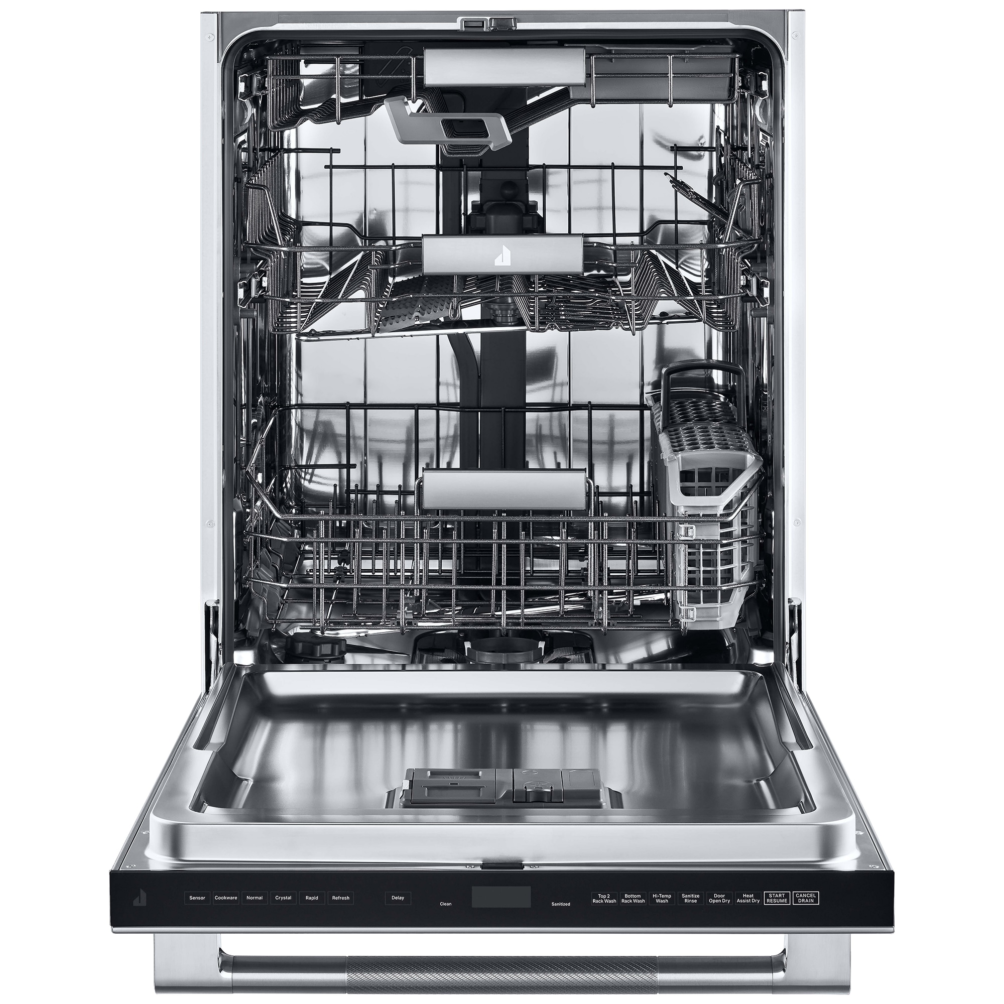 JennAir Rise 24 in. Top Control Flush-Mount Dishwasher with 38 dBa Sound Level & 3rd-Rack - Stainless Steel, , hires