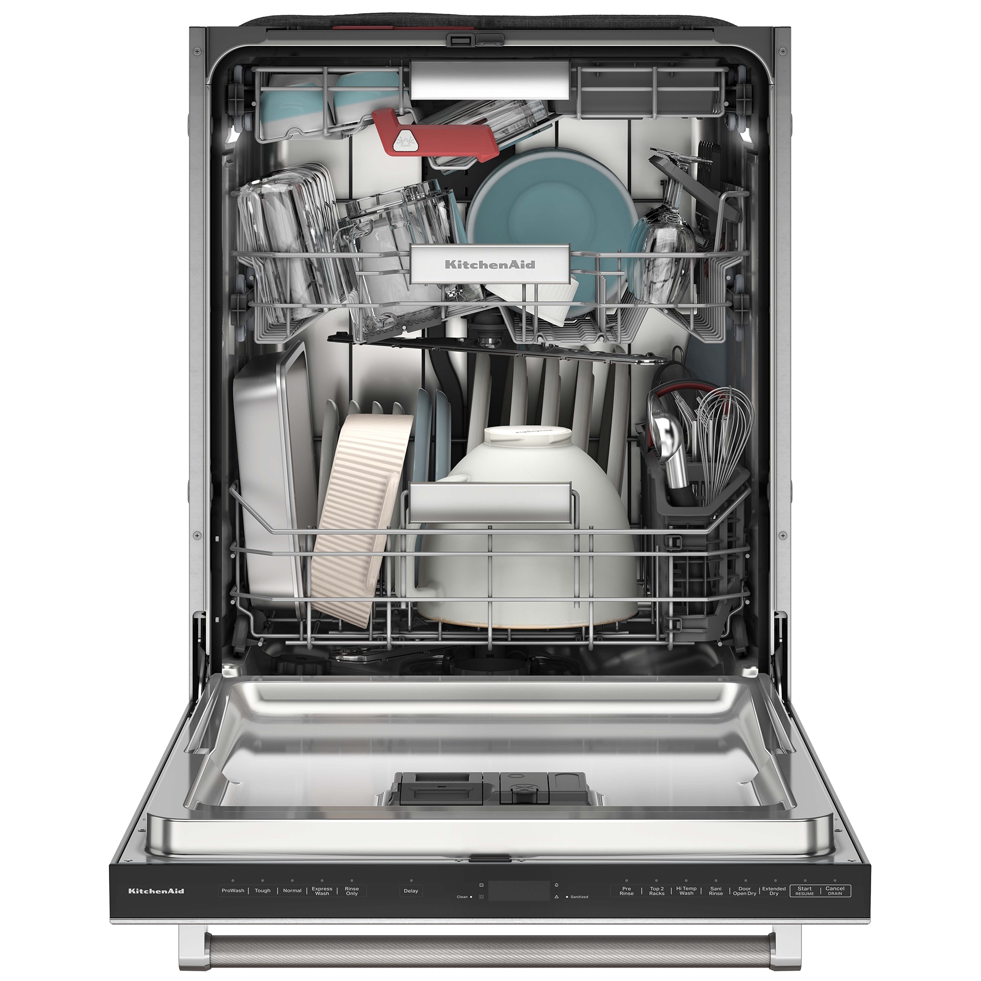 KitchenAid 24 in. Top Control Flush-Mount Dishwasher with 39 dBa Sound Level & 3rd-Rack - Stainless Steel with PrintShield Finish, Stainless Steel with PrintShield Finish, hires