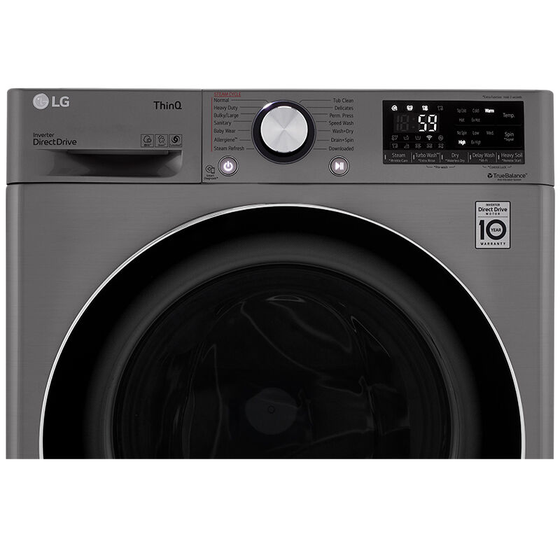 LG 24 in. 2.4 cu. ft. Electric All-in-One Front Load Washer-Dryer Combo with Sensor Dry & Wrinkle Care - Graphite Steel, Graphite Steel, hires