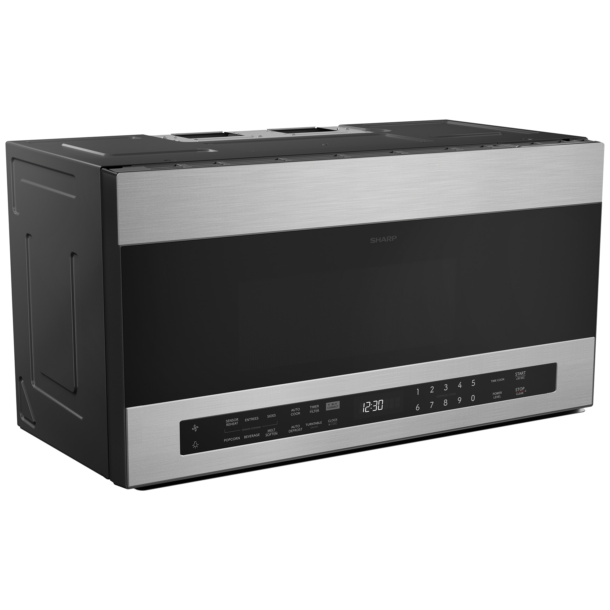 Sharp 30 in. 1.9 cu. ft. 1100W Smart Over-the-Range Microwave with 400 CFM & Sensor Cooking - Stainless Steel, , hires