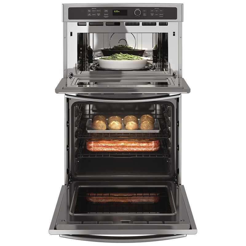 GE 27 in. 6 cu. ft. Electric Microwave/Wall Oven Combo with Sensor Cooking - Stainless Steel, Stainless Steel, hires