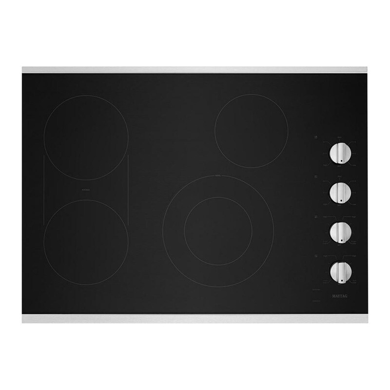 Maytag 30 in. 4-Burner Electric Cooktop with Power Burner, Reversible Grill & Griddle - Stainless Steel, , hires