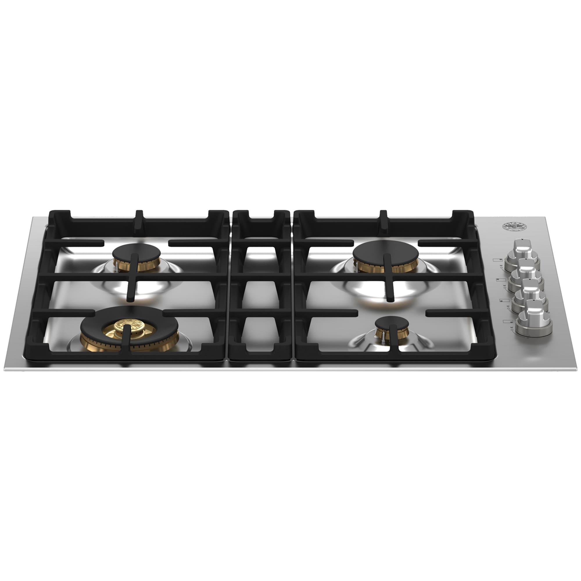 Bertazzoni Master Series 30 in. 4-Burner Natural Gas Cooktop with Brass Simmer Burner & Brass Power Burner - Stainless Steel, , hires