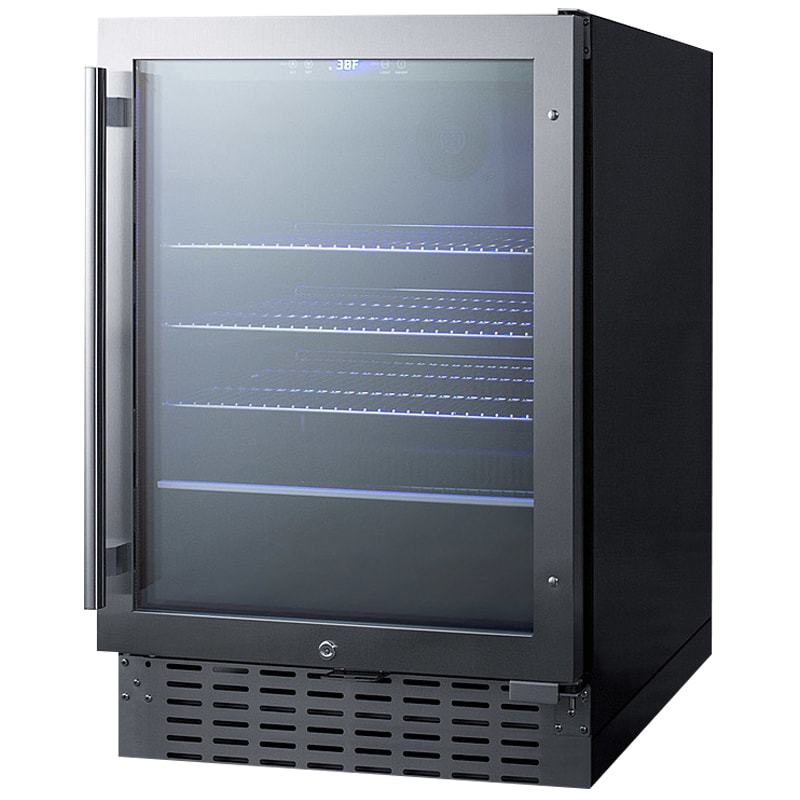 Summit 24 in. 4.2 cu. ft. Built-In/Freestanding Beverage Center with Pull-Out Shelves & Digital Control - Stainless Steel, , hires