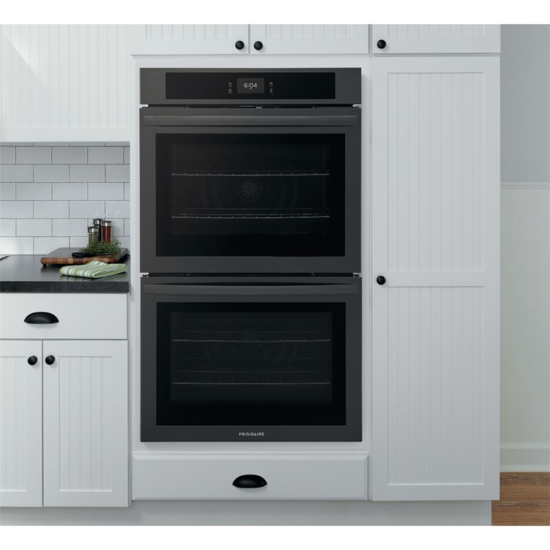 Frigidaire 30 in. 10.6 cu. ft. Top Control Electric Double Wall Oven with Standard Convection - Black, Black, hires