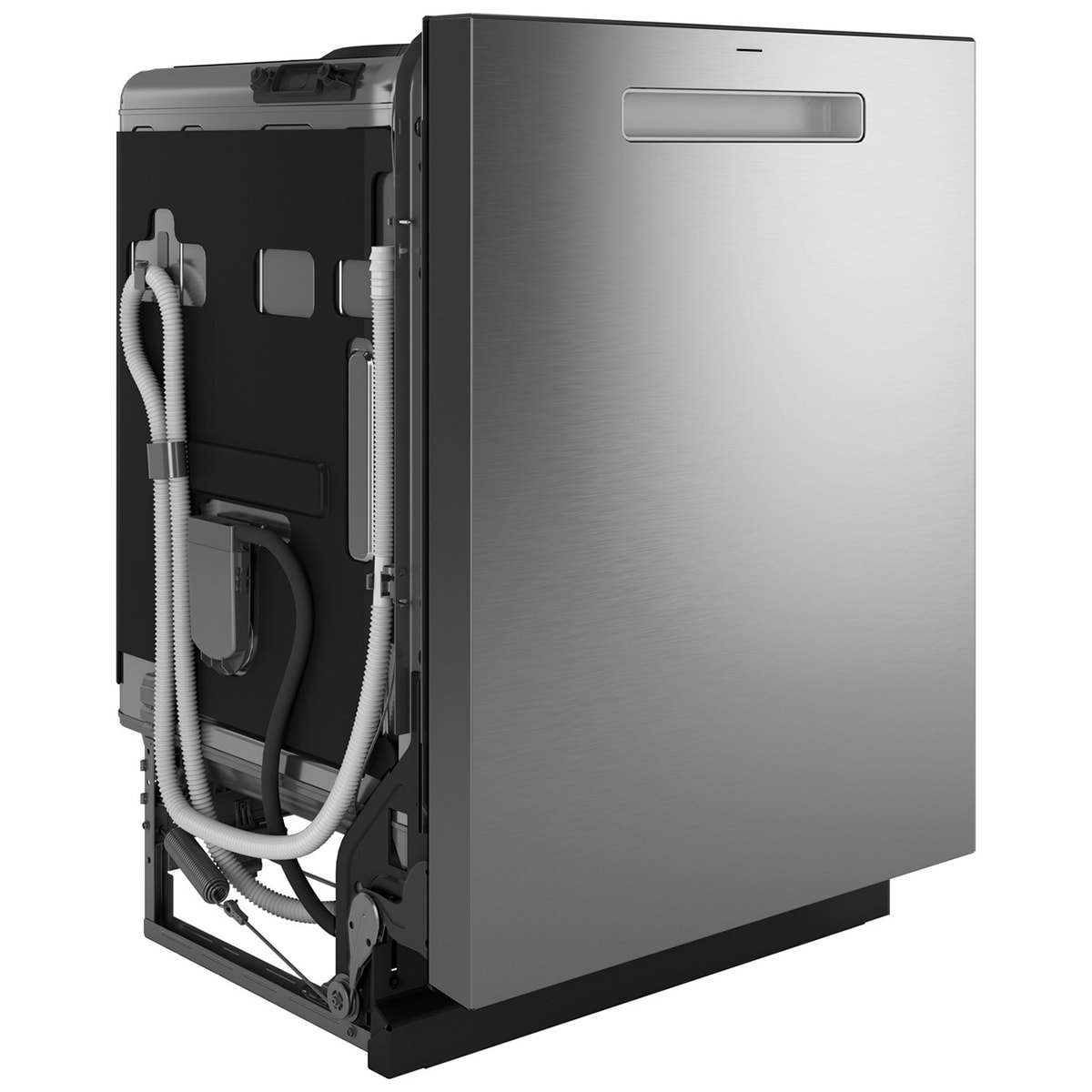 GE Profile 24 in. Top Control Flush-Mount Smart Dishwasher with 42 dBa Sound Level, 3rd-Rack, Twin Turbo Dry Boost & Pocket Handle - Fingerprint Resistant Stainless, , hires