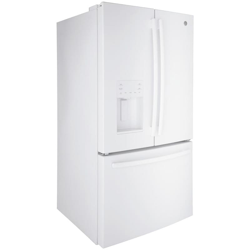 GE 36 in. 25.6 cu. ft. French Door Refrigerator with Ice & Water Dispenser - White, White, hires