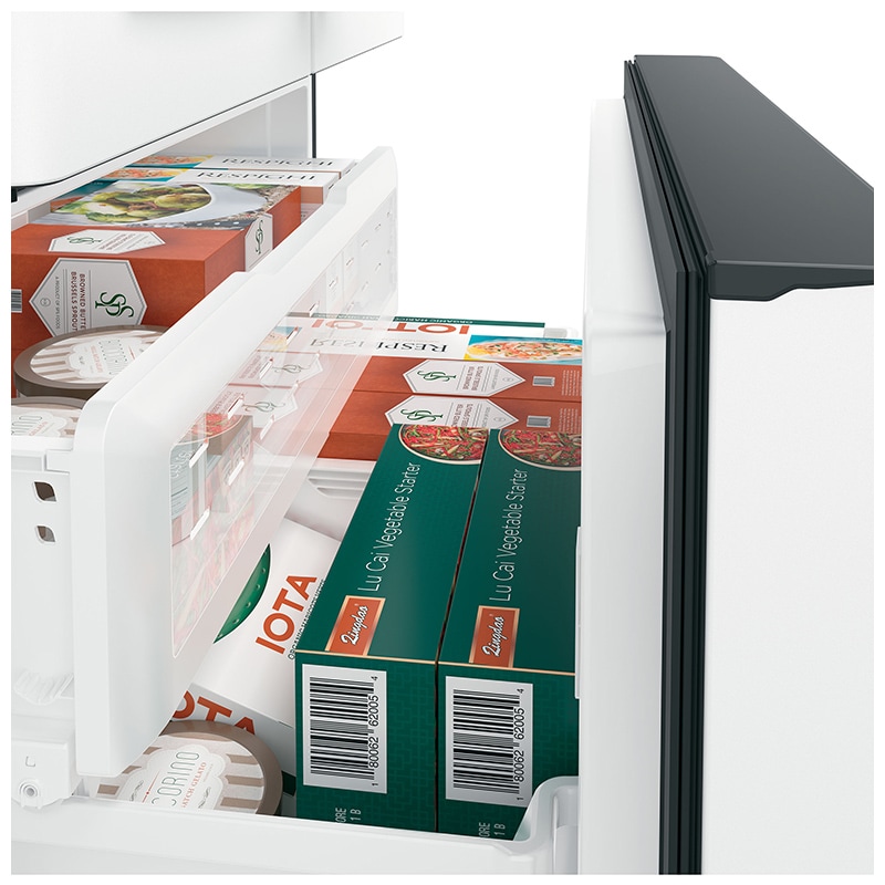 Cafe 36 in. 22.1 cu. ft. Smart Counter Depth French Door Refrigerator with Ice & Water Dispenser - Matte White, Matte White, hires