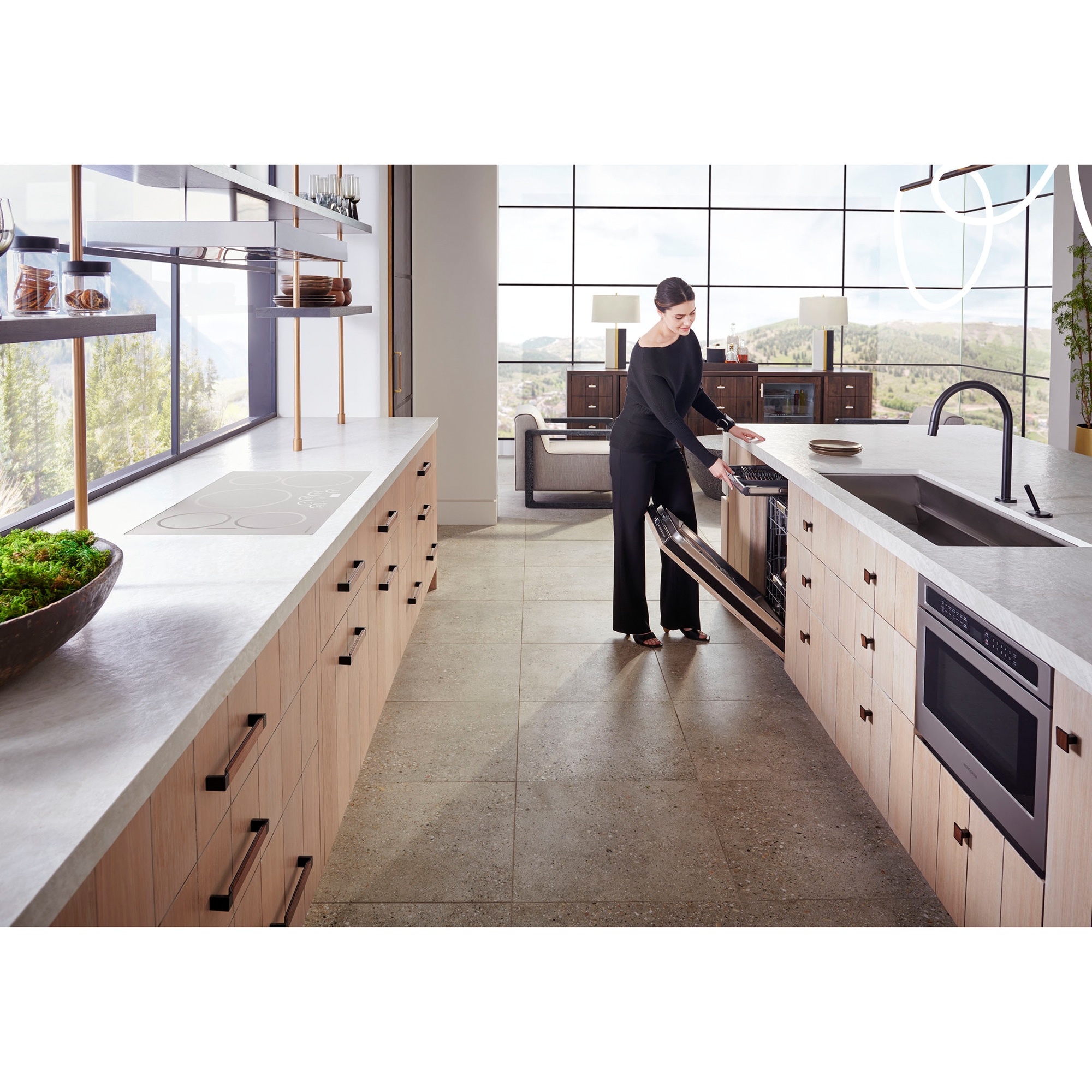 Monogram 24 in. Top Control Flush-Mount Smart Dishwasher with 39 dBa Sound Level, 3rd-Rack & Max Dry system - Custom Panel Ready, , hires