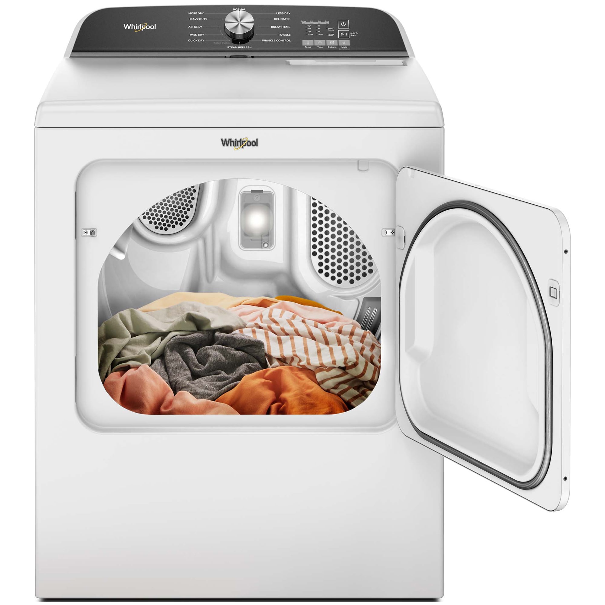 Whirlpool 29 in. 7.0 cu. ft. Electric Dryer with Wrinkle Shield Option, Steam Cycle & Sensor Dry - White, White, hires