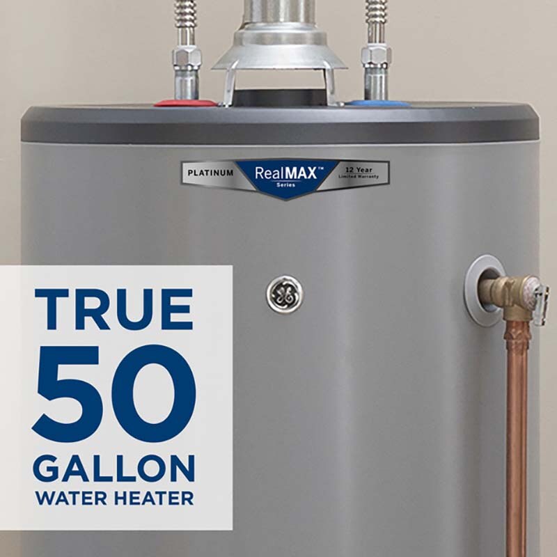 GE RealMax Platinum LP Gas 50 Gallon Tall Water Heater with 12-Year Parts Warranty, , hires