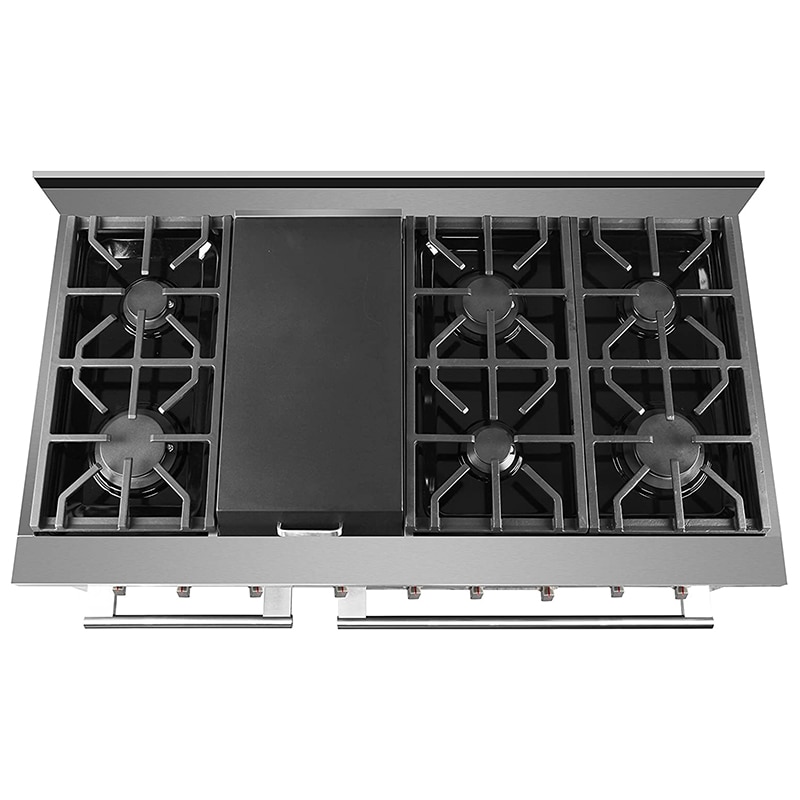 NXR 48 in. 7.2 cu. ft. Standard Convection Double Oven Gas Range with 6 Sealed Burners - Stainless Steel, , hires