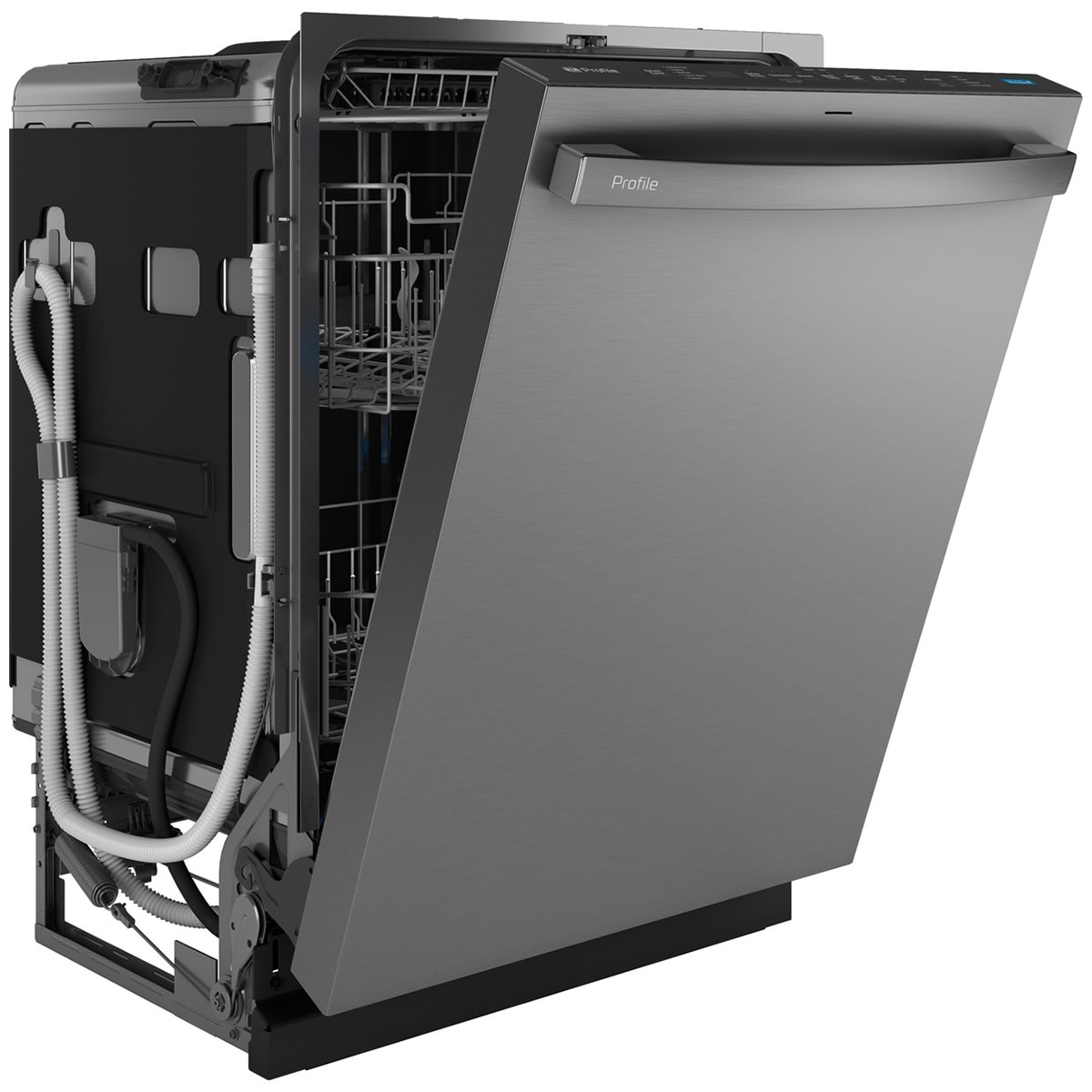 GE Profile 24 in. Top Control Flush-Mount Smart Dishwasher with 44 dBa Sound Level, 3rd-Rack & Dry Boost - Fingerprint Resistant Stainless, , hires