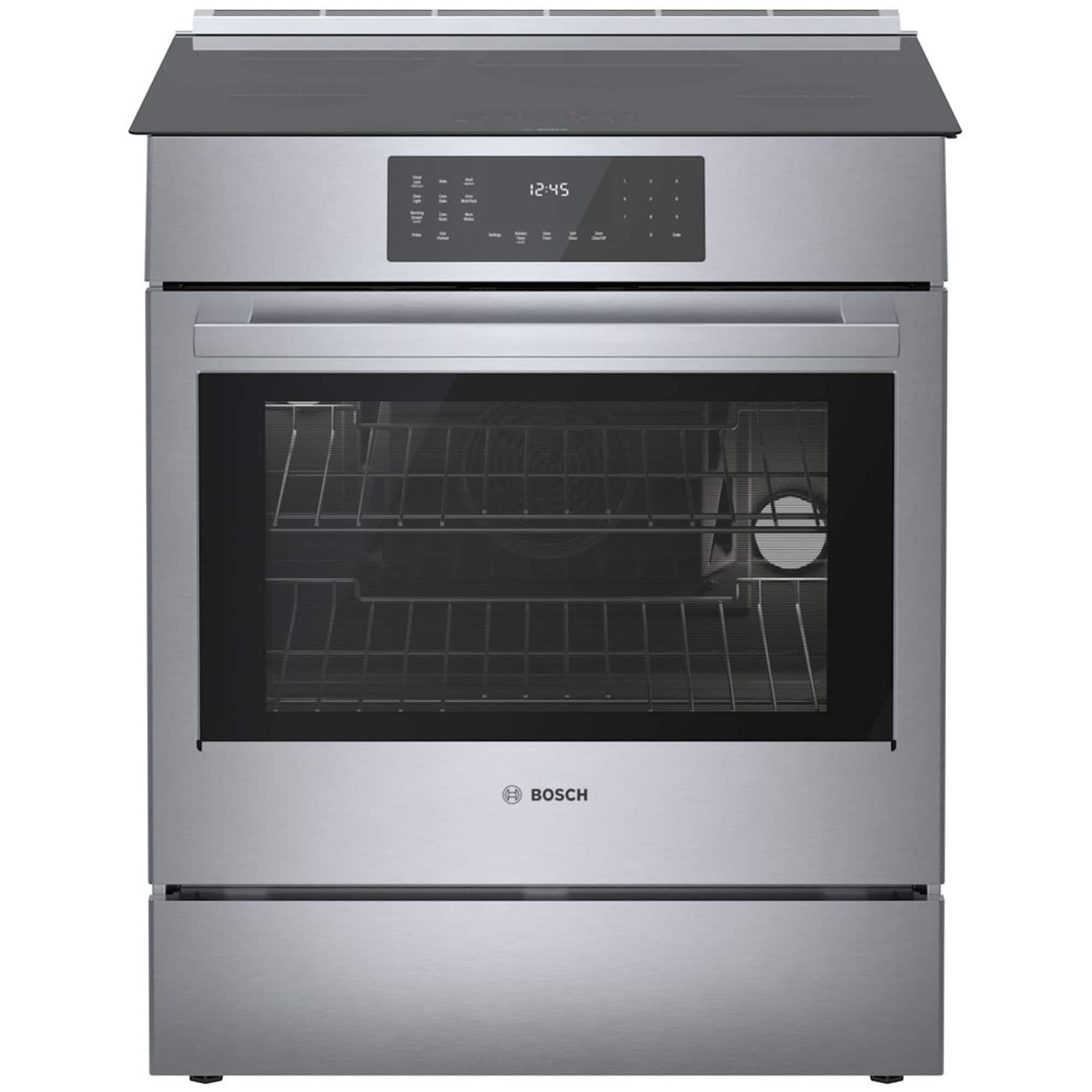 Bosch 800 Series 30 in. 4.6 cu. ft. True European Convection Slide-In Electric Range with 4 Induction Burners - Stainless Steel, , hires