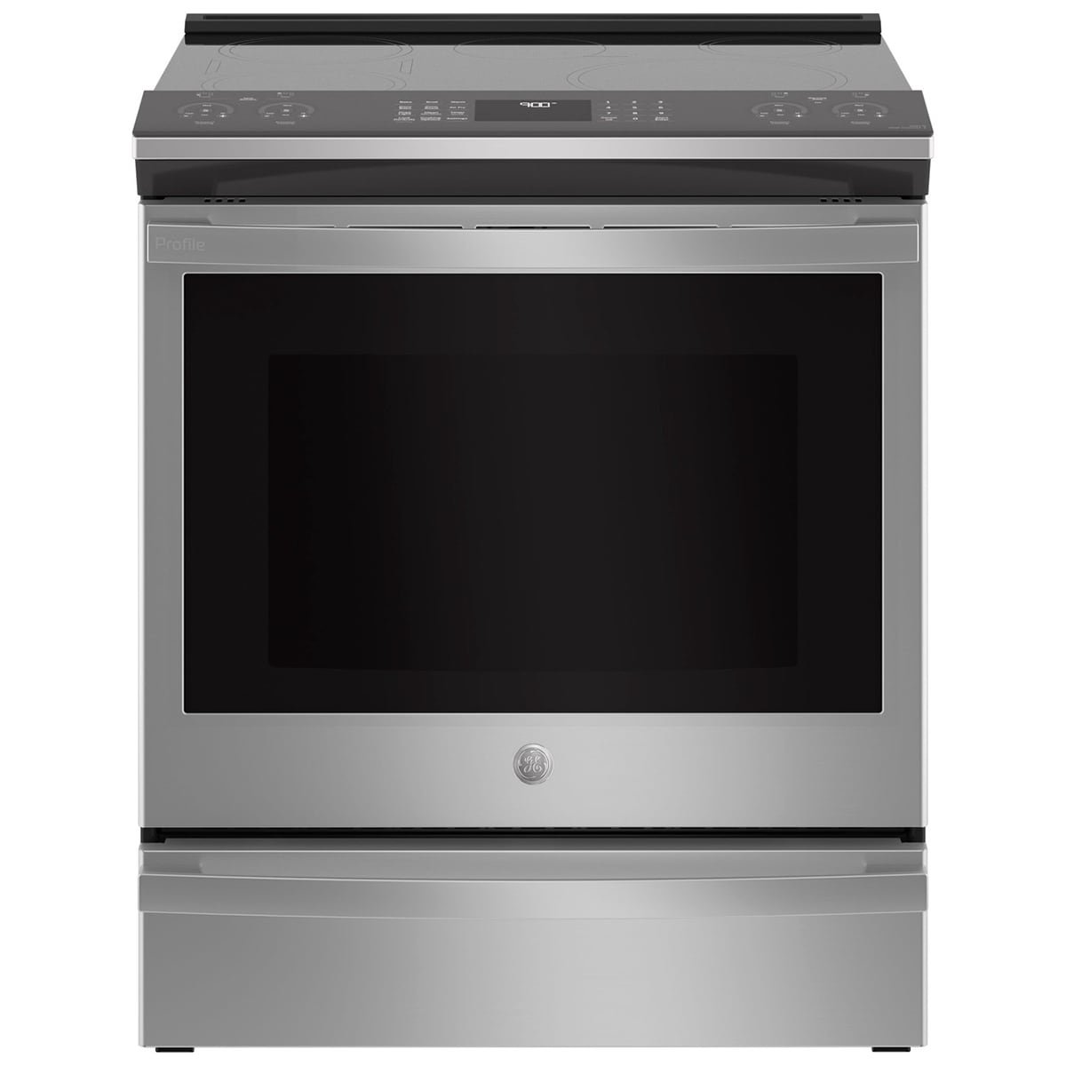 GE Profile 30 in. 5.3 cu. ft. Smart Air-Fry True European Convection Slide-in Electric Range with 5 Induction Burners - Fingerprint Resistant Stainless, , hires