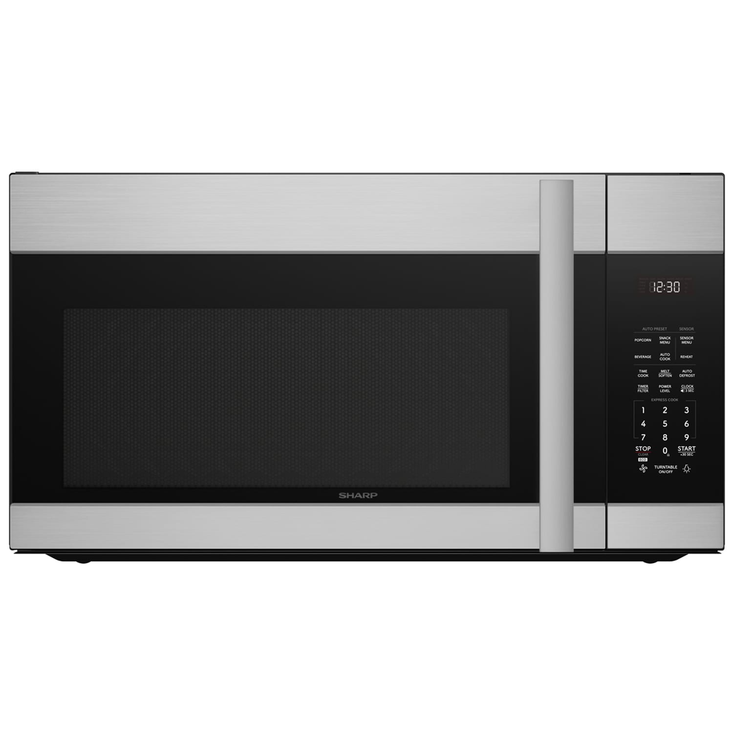 Sharp 30 in. 1.7 cu. ft. 1000W Over-the-Range Microwave with 300 CFM & Sensor Cooking - Stainless Steel, , hires