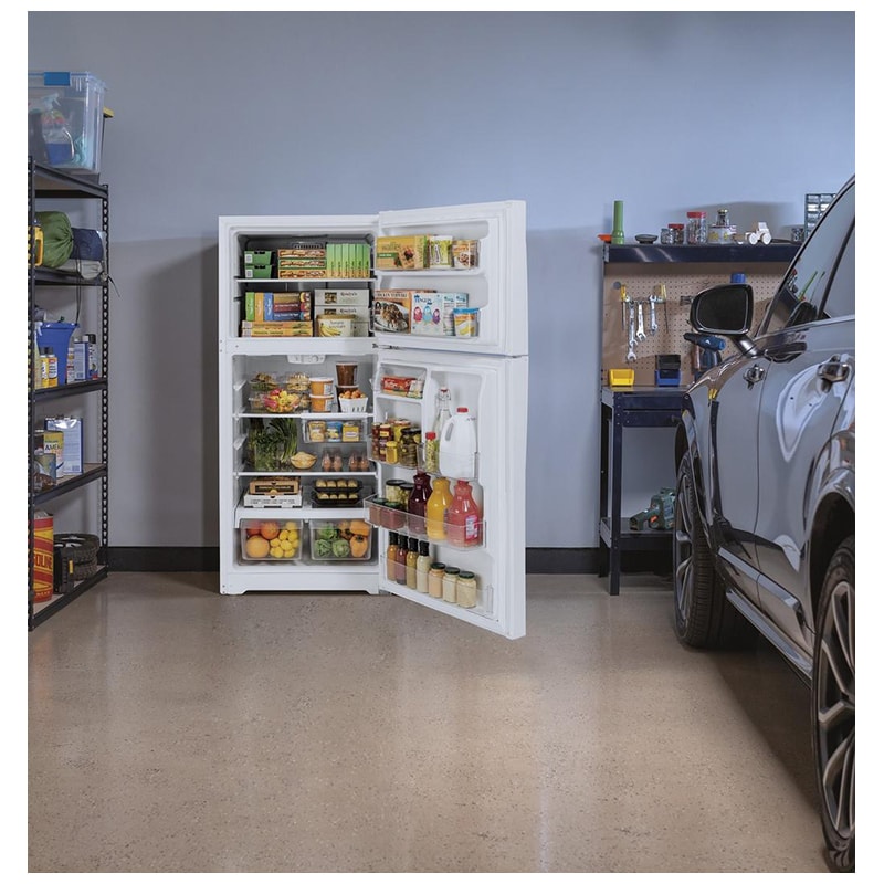 GE 33 in. 21.9 cu. ft. Garage Ready Top Freezer Refrigerator - White, White, hires