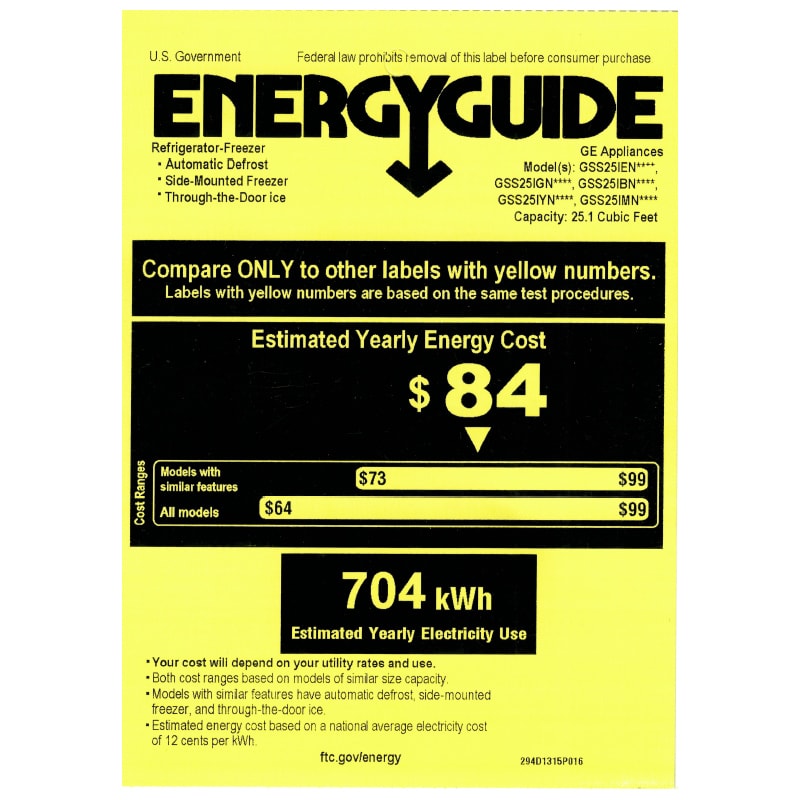 GE 36 in. 25.1 cu. ft. Side by Side Refrigerator with Ice & Water Dispenser - Fingerprint Resistant Stainless, Fingerprint Resistant Stainless, hires