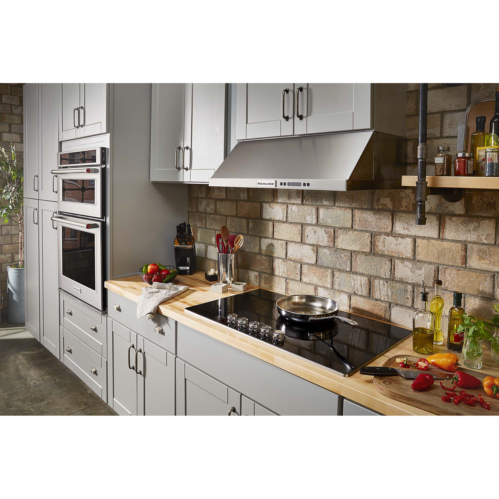 KitchenAid 36 in. 5-Burner Electric Cooktop with Simmer Burner & Power Burner - Stainless Steel, , hires