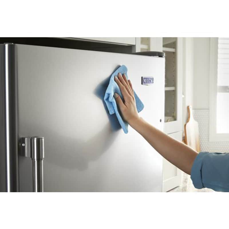 Maytag 33 in. 22.1 cu. ft. Bottom Freezer Refrigerator with Ice Maker - Fingerprint Resistant Stainless Steel, , hires