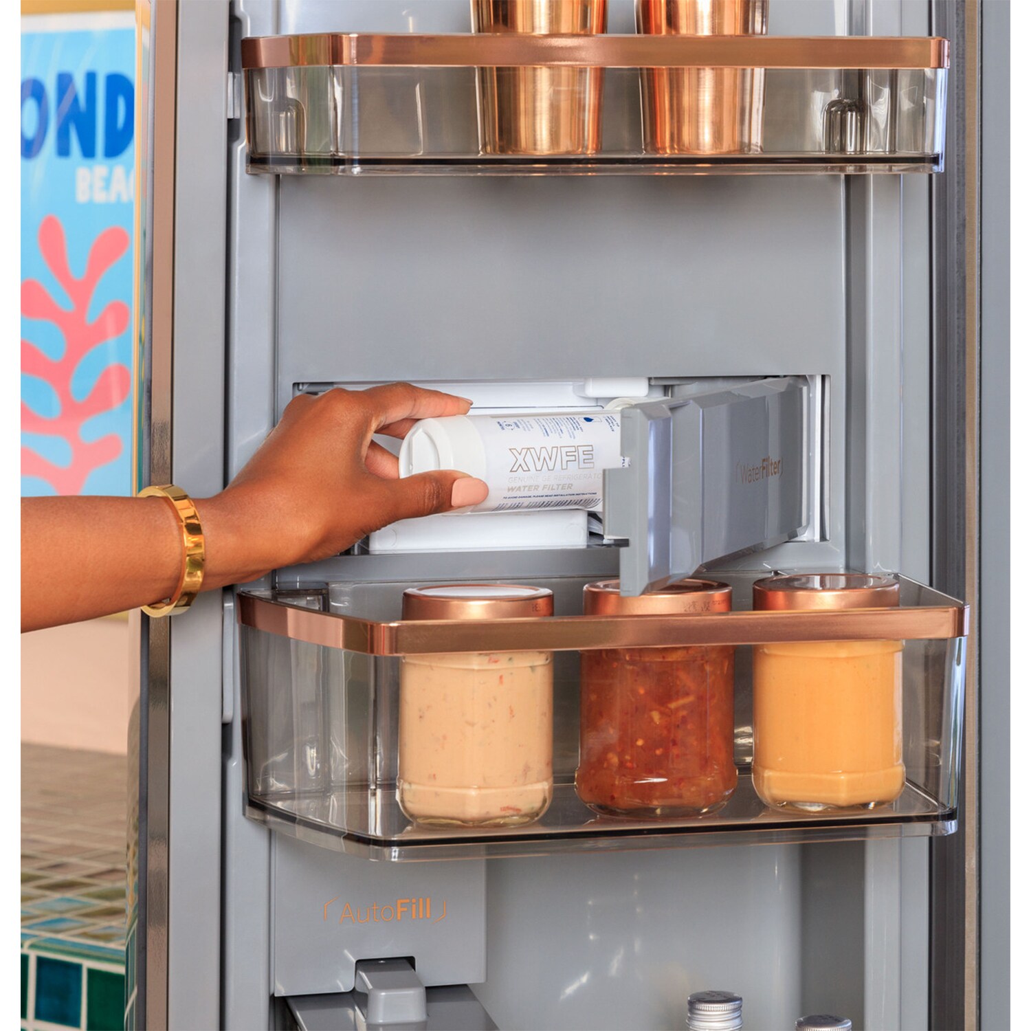 Cafe 36 in. 23.2 cu. ft. Smart Counter Depth 4-Door French Door Refrigerator with Internal Water AutoFill Pitcher - Matte White, , hires