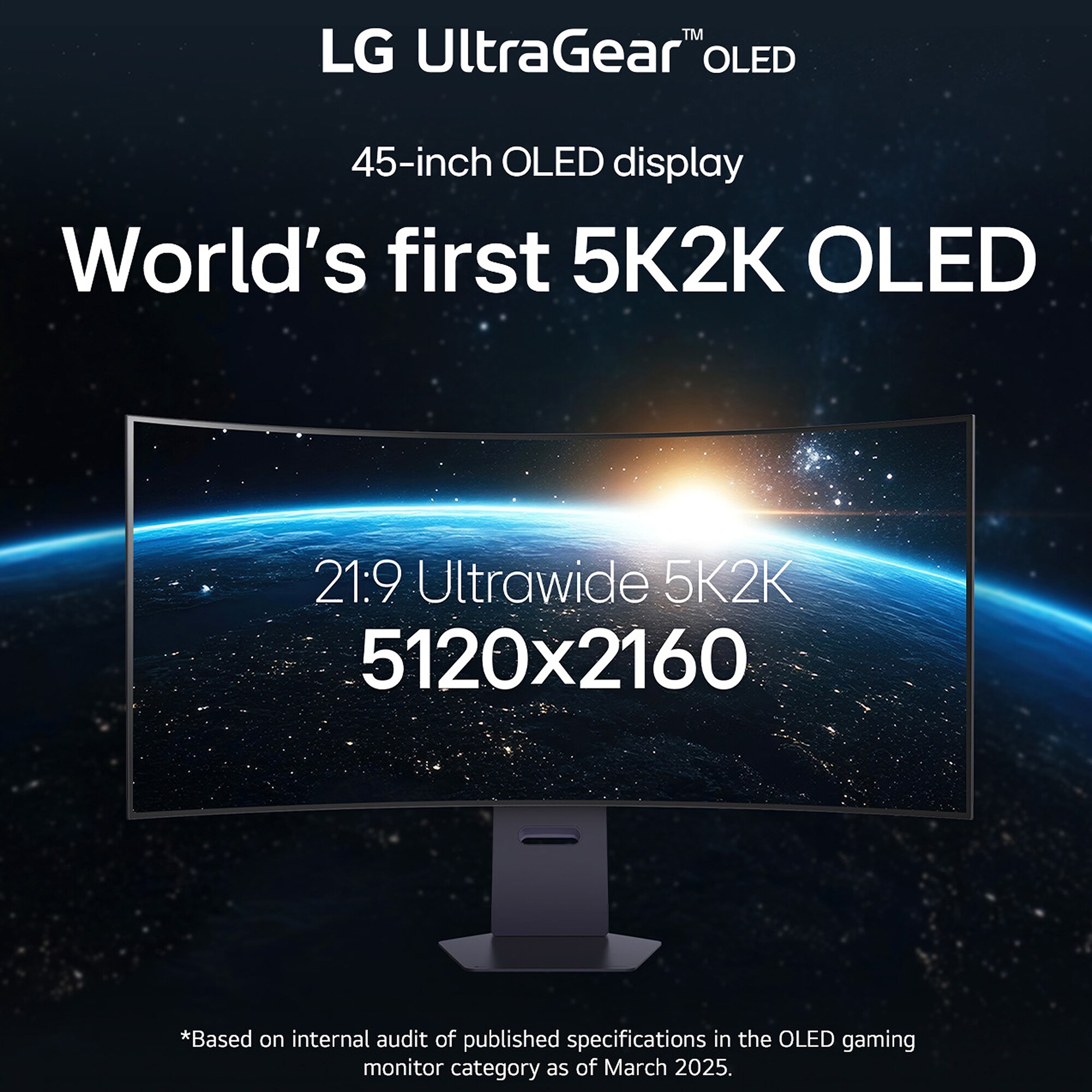LG UltraGear 45 in. OLED Dual Mode (5K2K WUHD 165Hz, WFHD 330Hz) 0.03ms G-Sync/FreeSync Premium Pro Gaming Monitor - Black, , hires