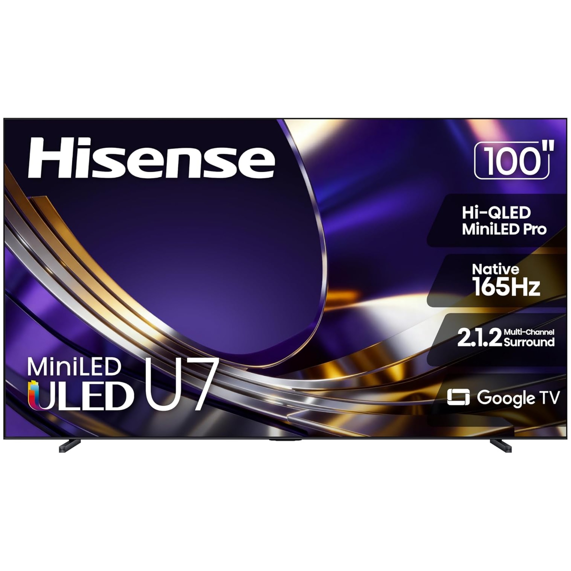 Hisense - 100" Class U7 Series ULED Mini-LED 4K UHD Smart Google TV, 98 Inch & larger TVs | 100U7SG | P.C. Richard & Son
