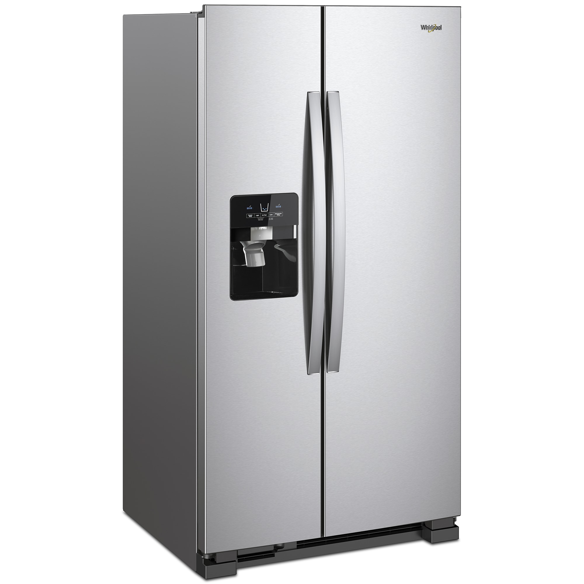 Whirlpool 33 in. 21.4 cu. ft. Side by Side Refrigerator with Ice & Water Dispenser - Monochromatic Stainless Steel, Monochromatic Stainless Steel, hires