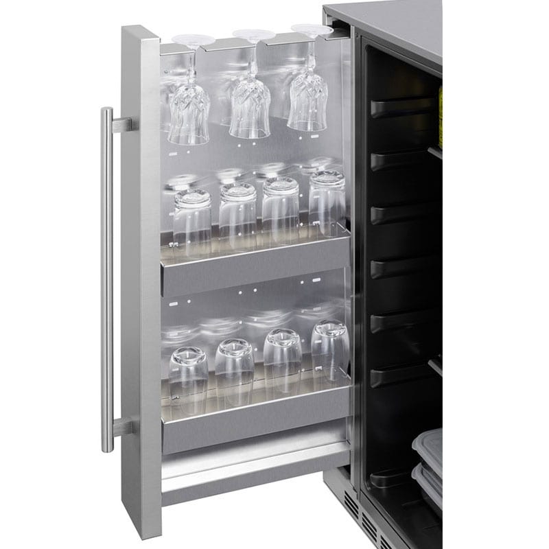 Summit 24 in. 3.1 cu. ft. Undercounter Refrigerator with Slide-Out Storage Compartment - Stainless Steel, , hires