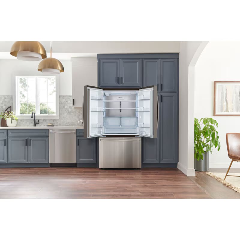 LG 36 in. 26.5 cu. ft. Smart Counter Depth French Door Refrigerator with Internal Water Dispenser - Stainless Steel, Stainless Steel, hires