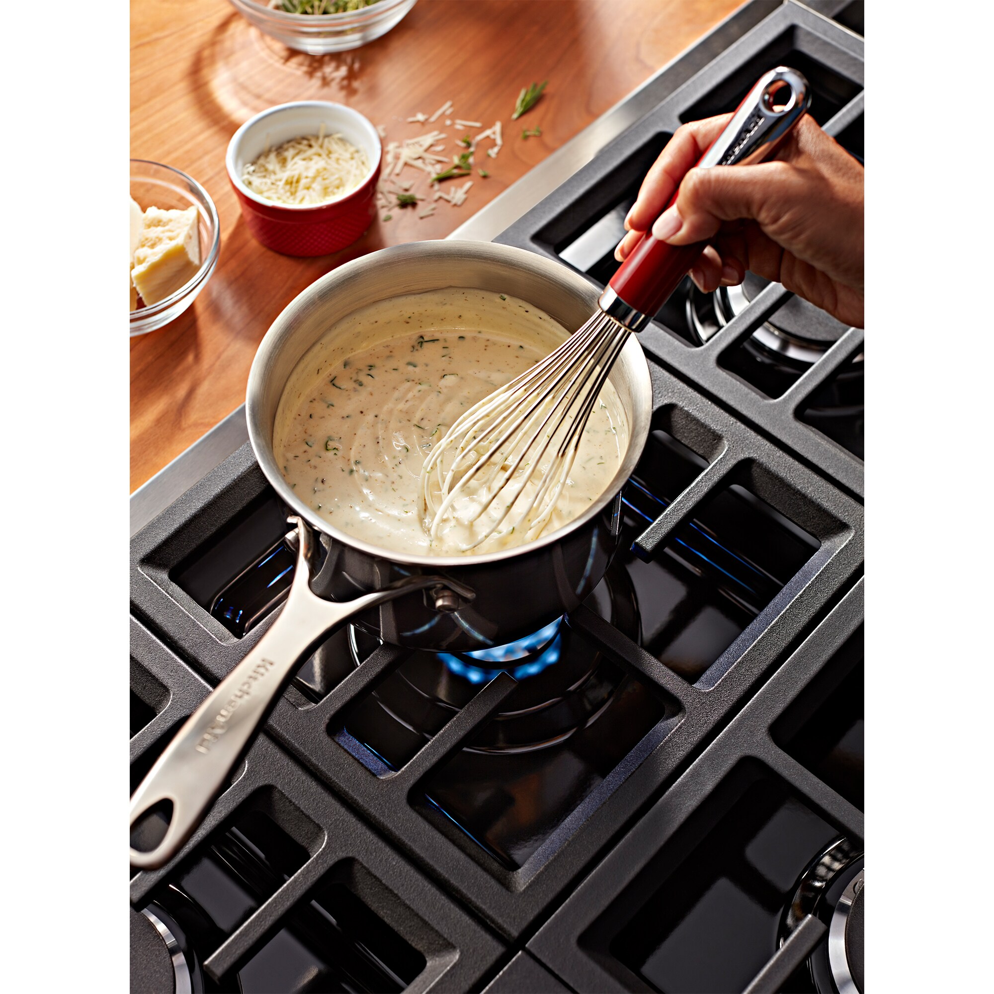 KitchenAid Commercial-Style 48 in. 6.3 cu. ft. Smart True European Convection Double Oven Dual Fuel Range with 6 Sealed Burners & Griddle - Stainless Steel, , hires