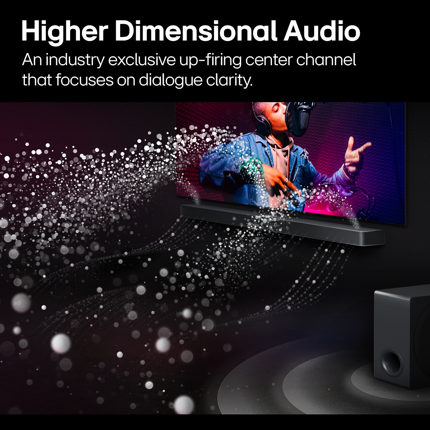 LG 3.1.1 Channel Dolby Atmos Sound Bar with Bluetooth & Wireless Subwoofer - Black, , hires