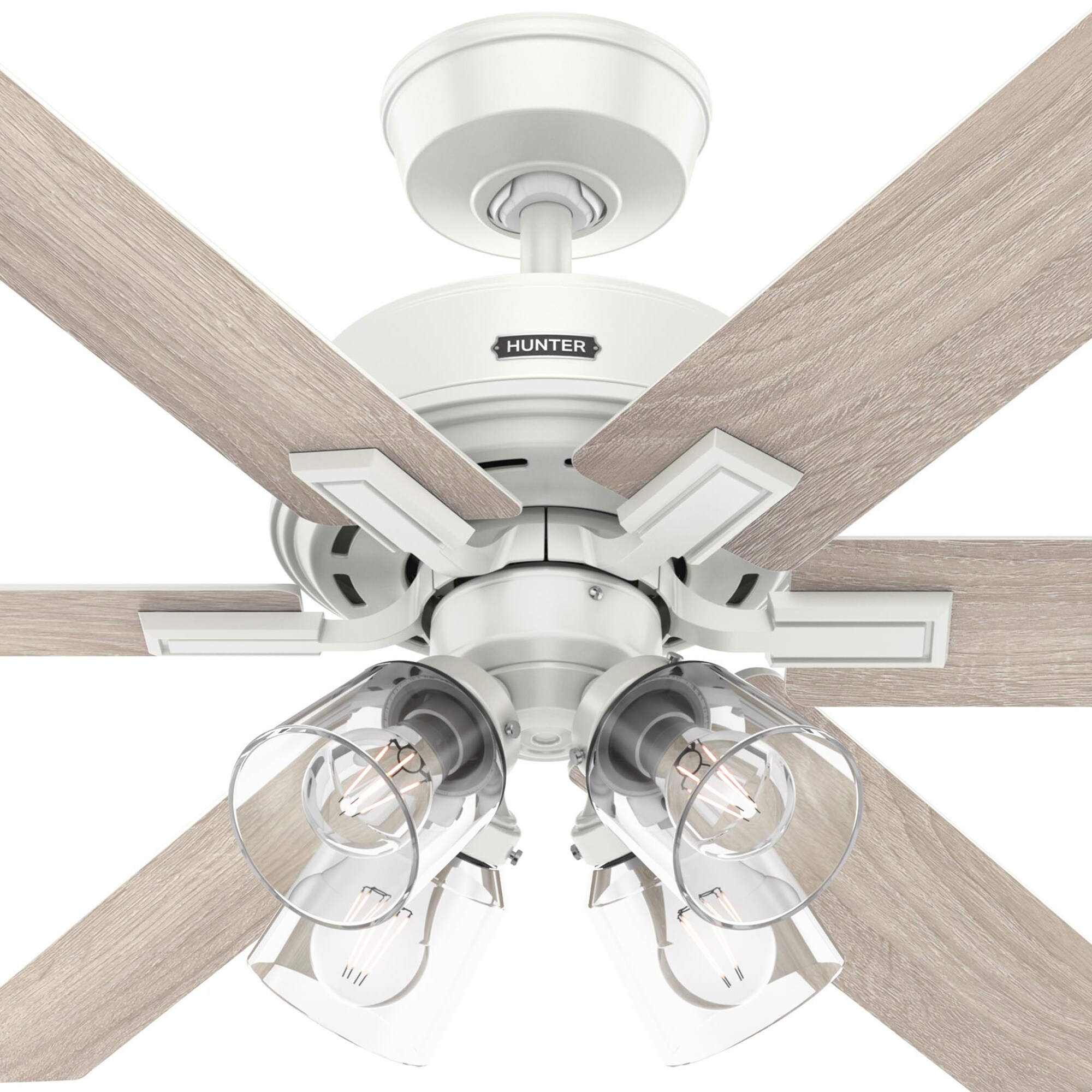Hunter 52 in. Fonthill Energy Star HunterExpress Ceiling Fan with LED Light Kit & Handheld Remote - Brushed Nickel, Brushed Nickel, hires