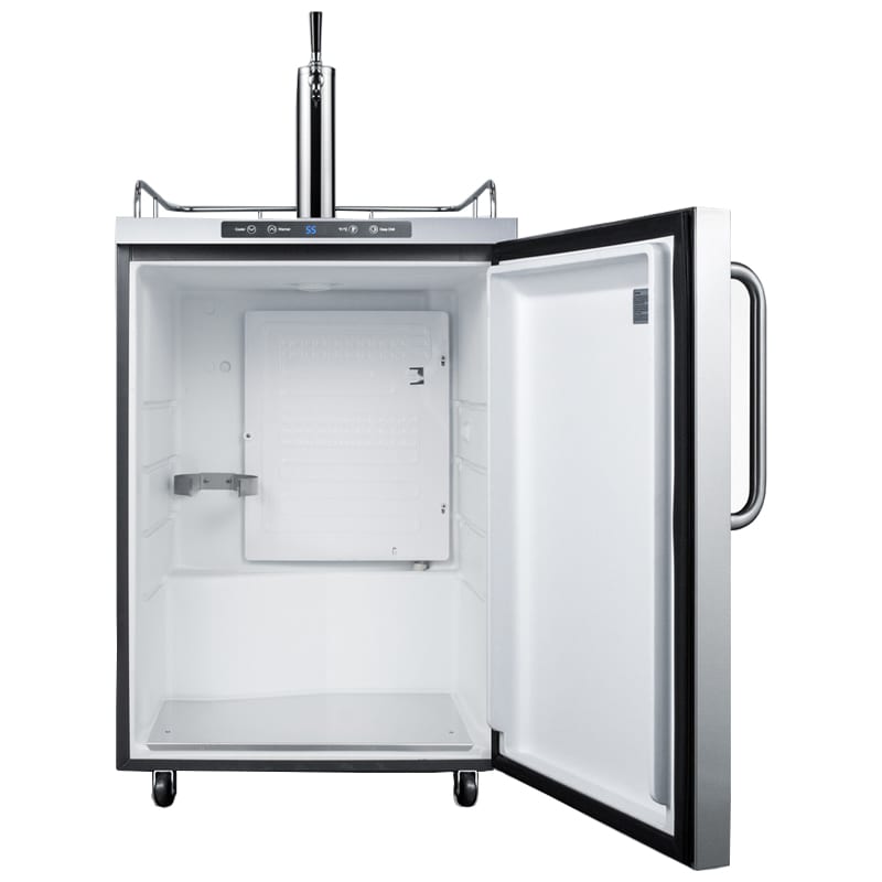 Summit 24 in. 5.6 cu. ft. Beer Dispenser with 2 Taps, Digital Controls & Digital Thermostat - Black, , hires