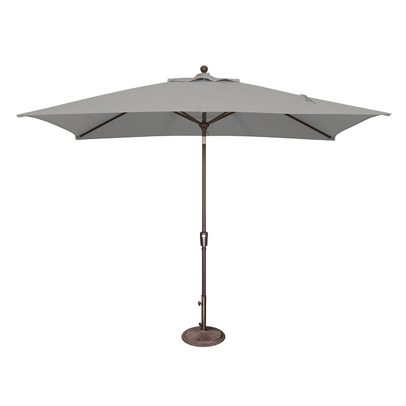 SimplyShade Catalina 6.6'x10' Rectangle Push Button Market Umbrella in Sunbrella Fabric - Gray, Gray, hires