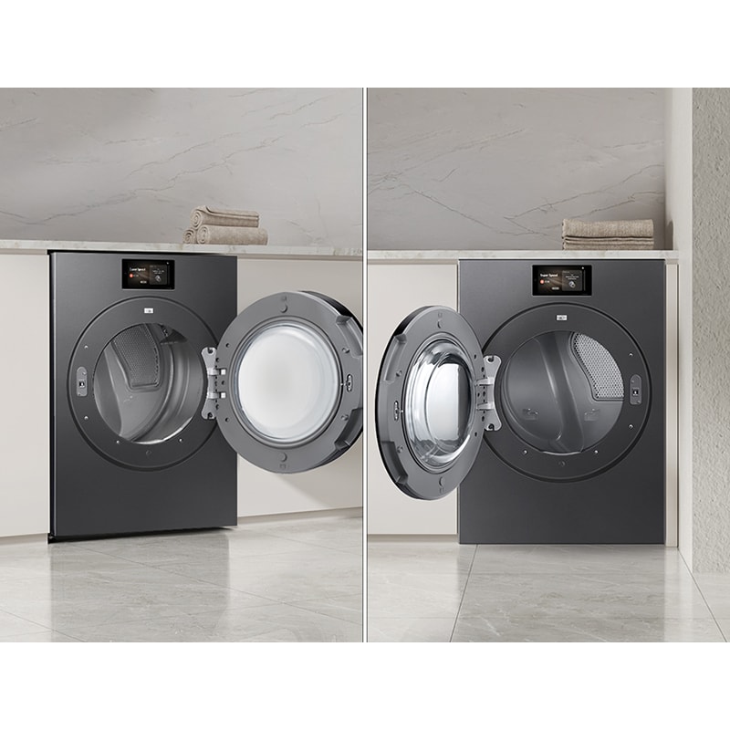 Samsung Bespoke 27 in. 7.6 cu. ft. Smart Stackable Gas Dryer with AI Home, AI OptiDry+, Sensor Dry, Sanitize & Steam Cycle - Dark Steel, Dark Steel, hires