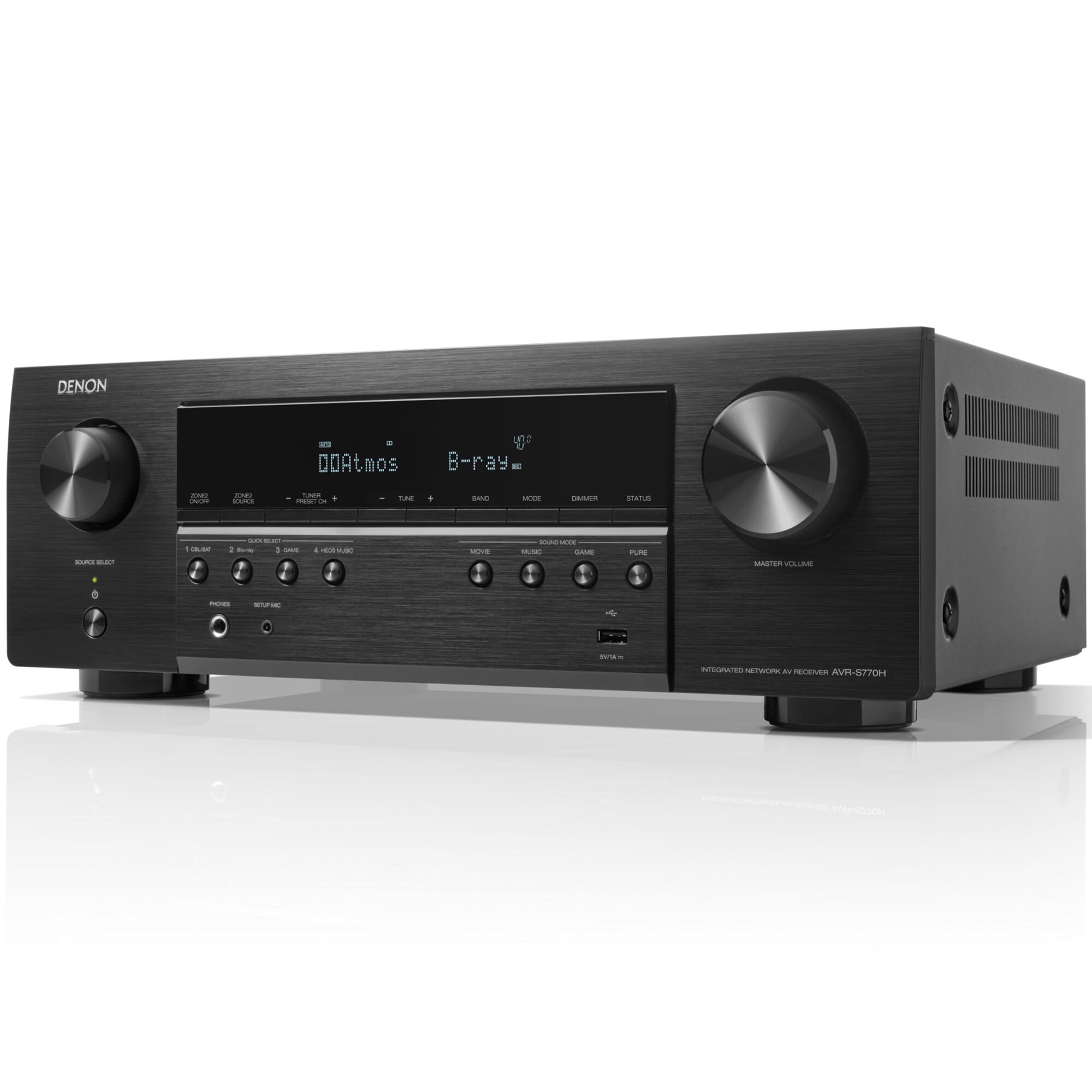 Denon 7.2 Ch. 75W 8K AV Receiver with Built-In HEOS - Black, , hires