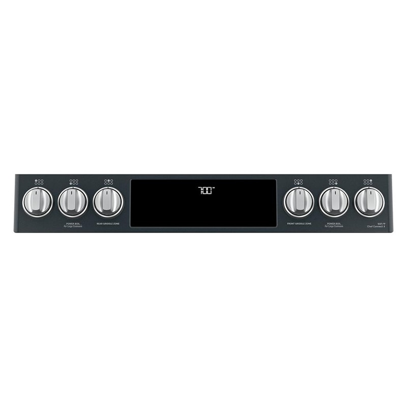 Cafe 30 in. 5.6 cu. ft. Smart Air Fry True European Convection Slide-In Gas Range with 6 Sealed Burners & Griddle - Matte Black, Matte Black, hires