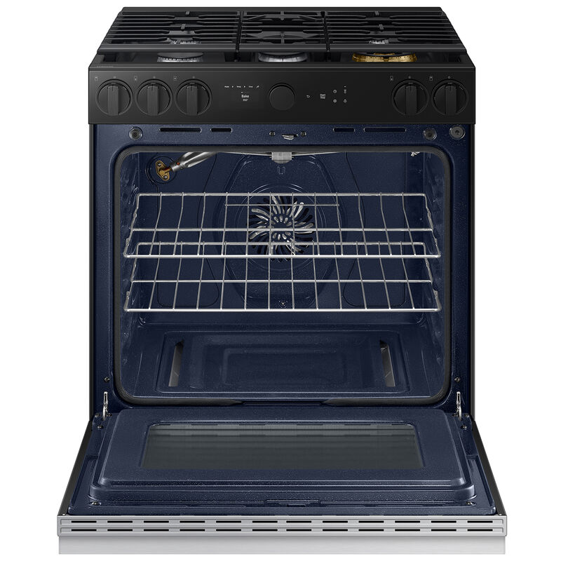 Samsung Bespoke 30 in. 6 cu. ft. Smart Air Fry True European Convection Slide-In Gas Range with 5 Sealed Burners & Griddle - Stainless Steel, Stainless Steel, hires