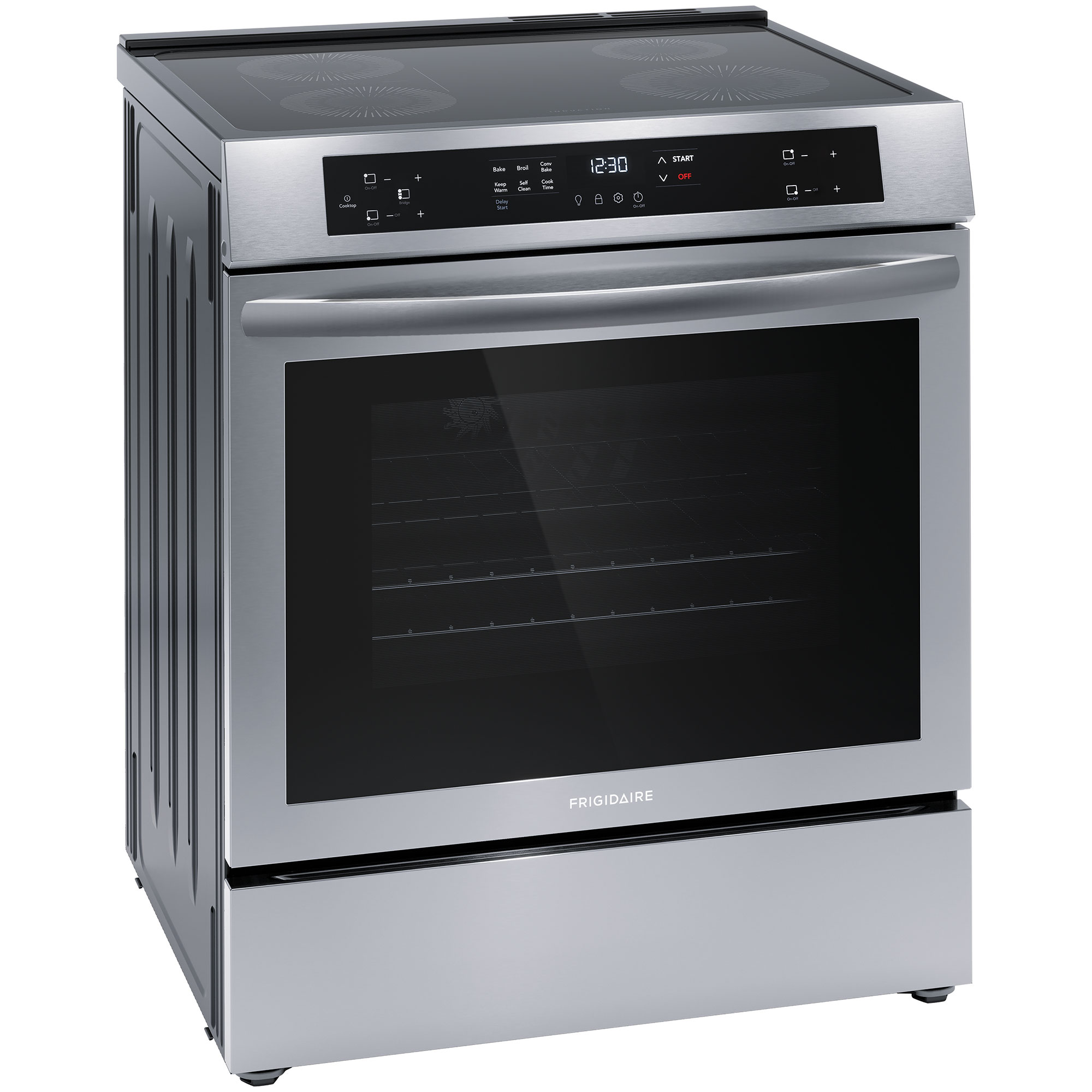 Frigidaire 30 in. 5.3 cu. ft. Standard Convection Electric Range with 4 Induction Burners - Stainless Steel, , hires