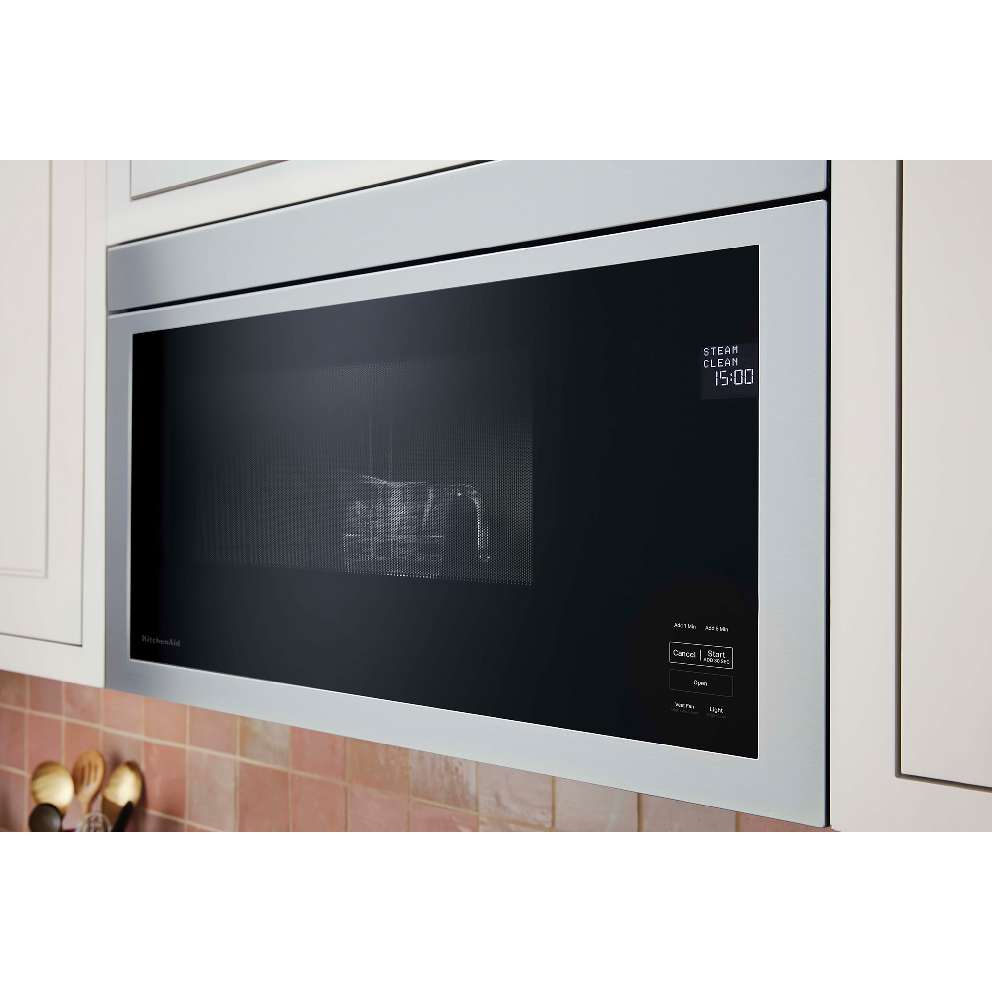KitchenAid 30 in. 1.1 cu. ft. 1000W Over-the-Range Microwave with 400 CFM & Sensor Cooking - Stainless Steel with PrintShield Finish, Stainless Steel with PrintShield Finish, hires