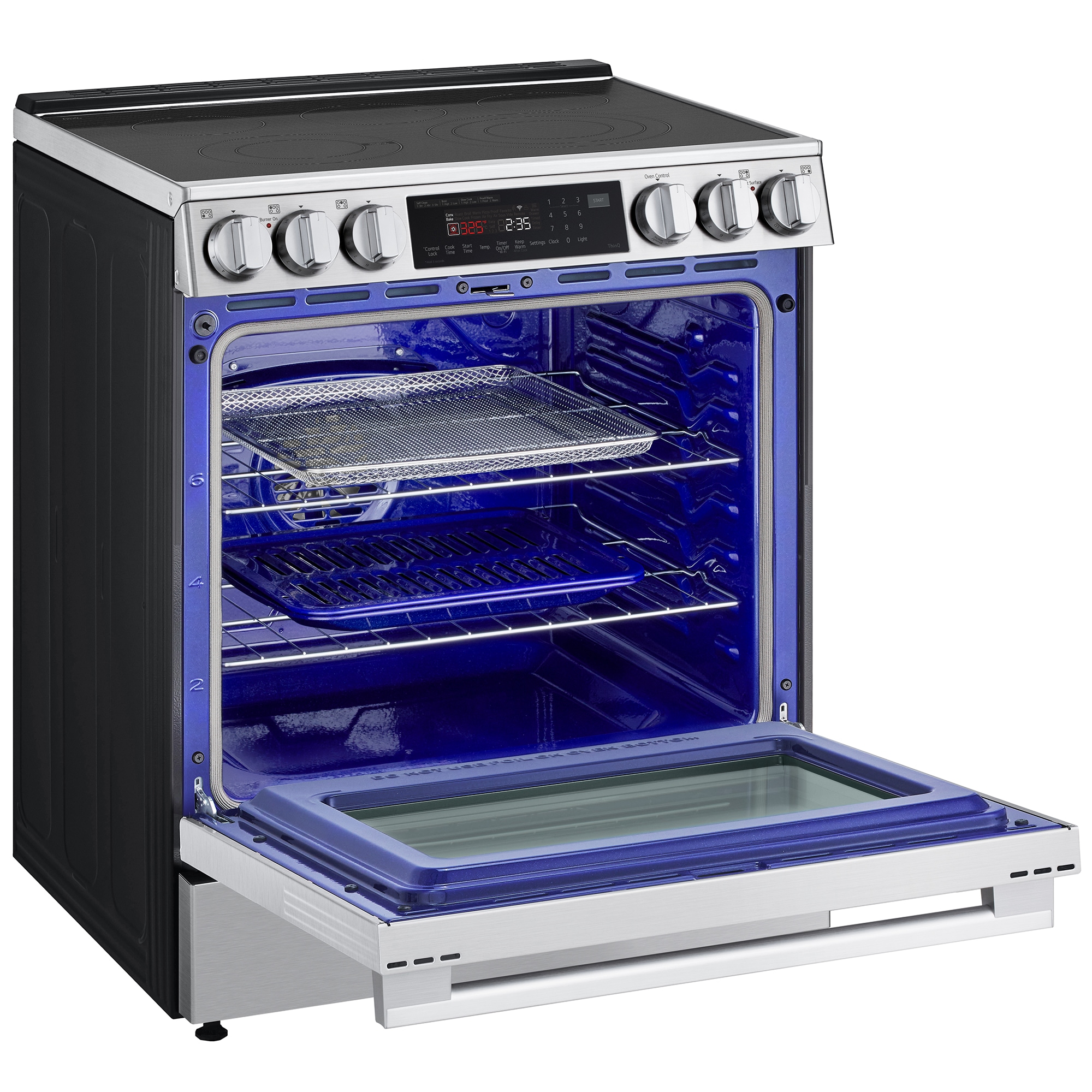 LG 30 in. 6.3 cu. ft. Smart Air-Fry True European Convection Electric Range with Radiant Burners PrintProof Stainless Steel, , hires