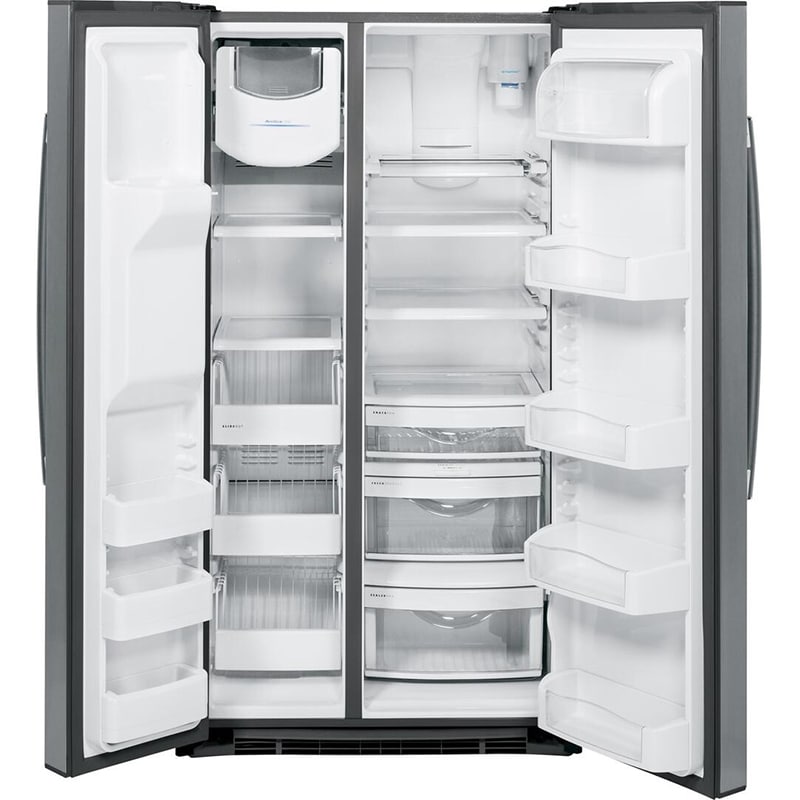 GE Profile 36 in. 25.3 cu. ft. Side by Side Refrigerator with Ice & Water Dispenser - Fingerprint Resistant Stainless, , hires