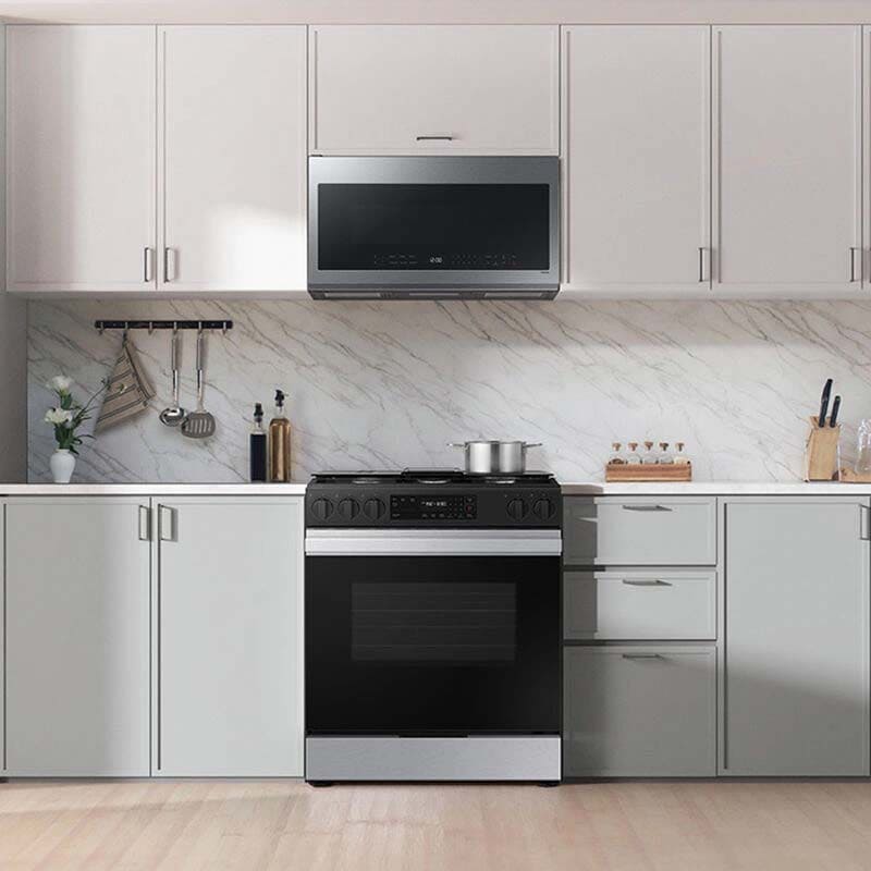 Samsung Bespoke 30 in. 6 cu. ft. Smart Slide-In Gas Range with 5 Sealed Burners - Stainless Steel, Stainless Steel, hires