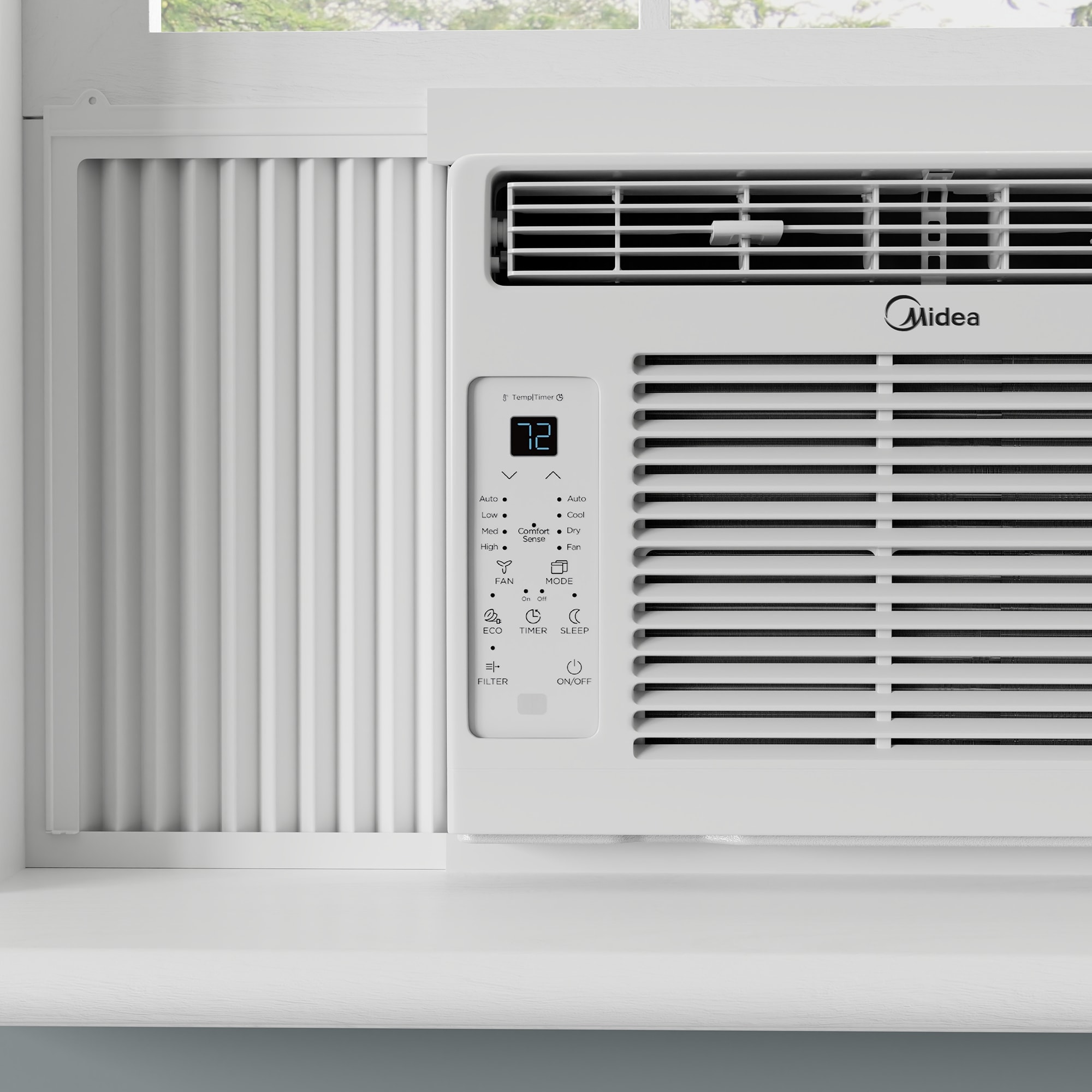 Midea 6,000 BTU 115V Window Air Conditioner with 3 Fan Speeds, Sleep Mode & Remote Control - White, , hires