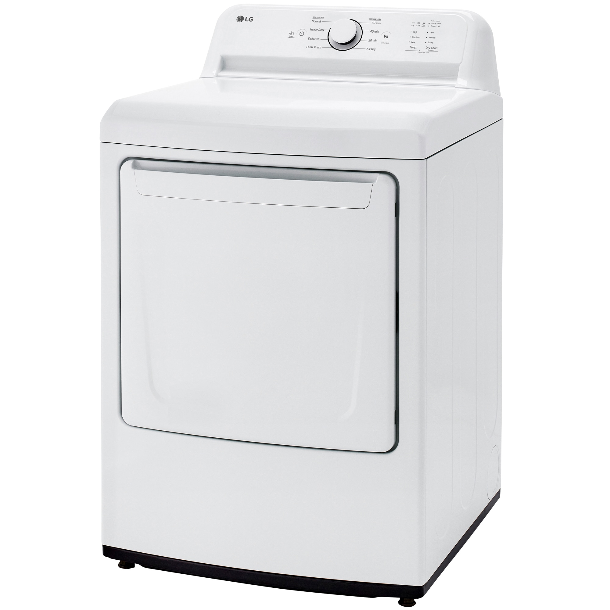 LG 27 in. 7.3 cu. ft. Electric Dryer with FlowSense Duct Clogging Indicator, LoDecibel Quiet Operation & Sensor Dry - White, White, hires