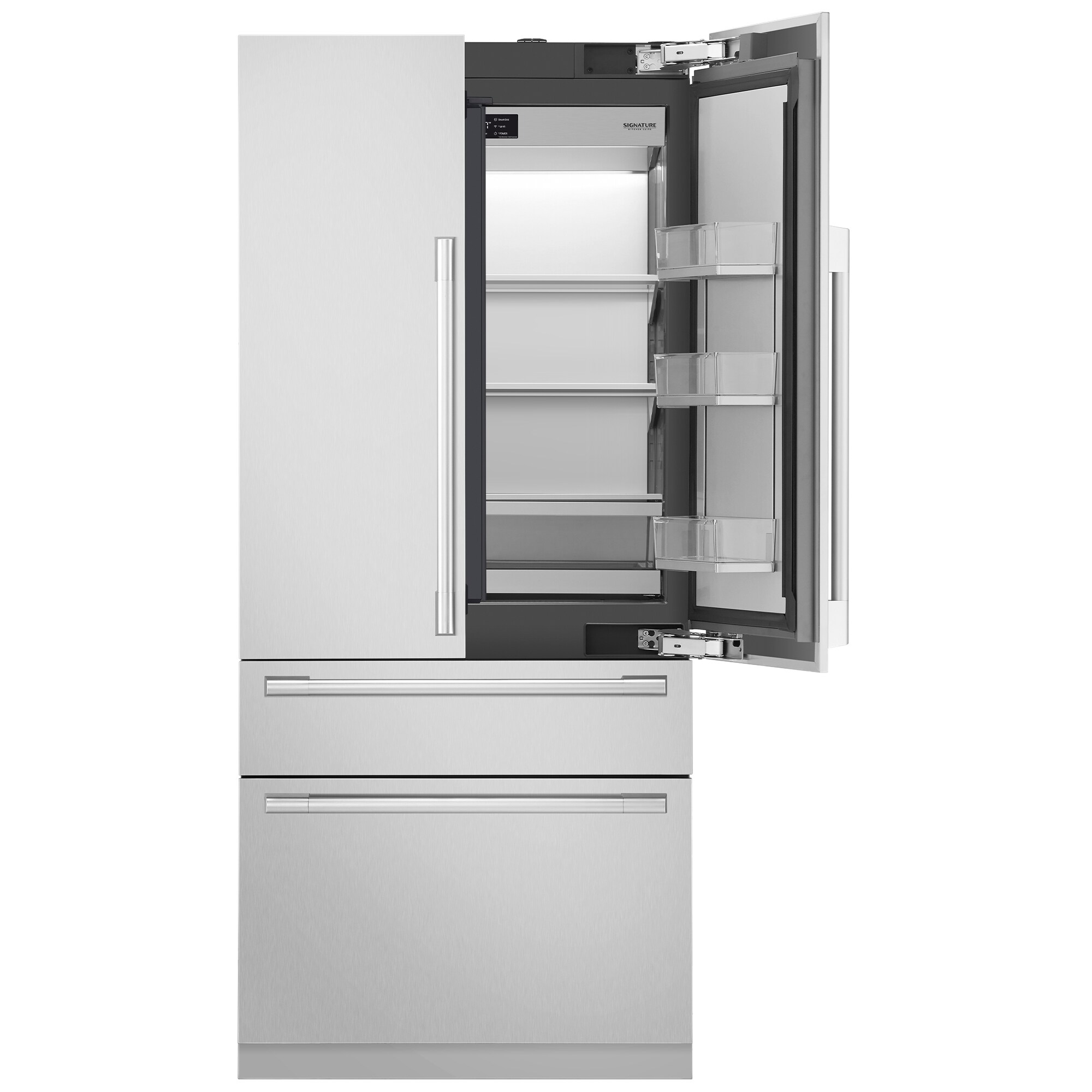Signature Kitchen Suite 36 in. 19.3 cu. ft. Built-In Smart Counter Depth 4-Door French Door Refrigerator with Internal Water Dispenser - Custom Panel Ready, , hires