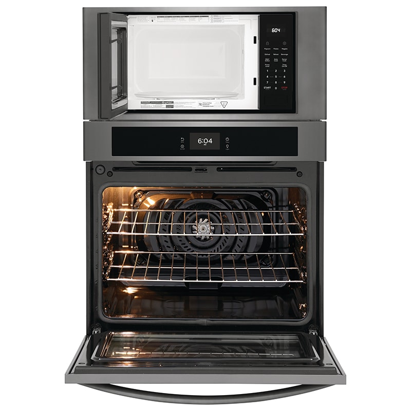 Frigidaire 30 in. 6.9 cu. ft. Electric Microwave/Wall Oven Combo with Standard Convection & Sensor Cooking - Black Stainless, Black Stainless, hires